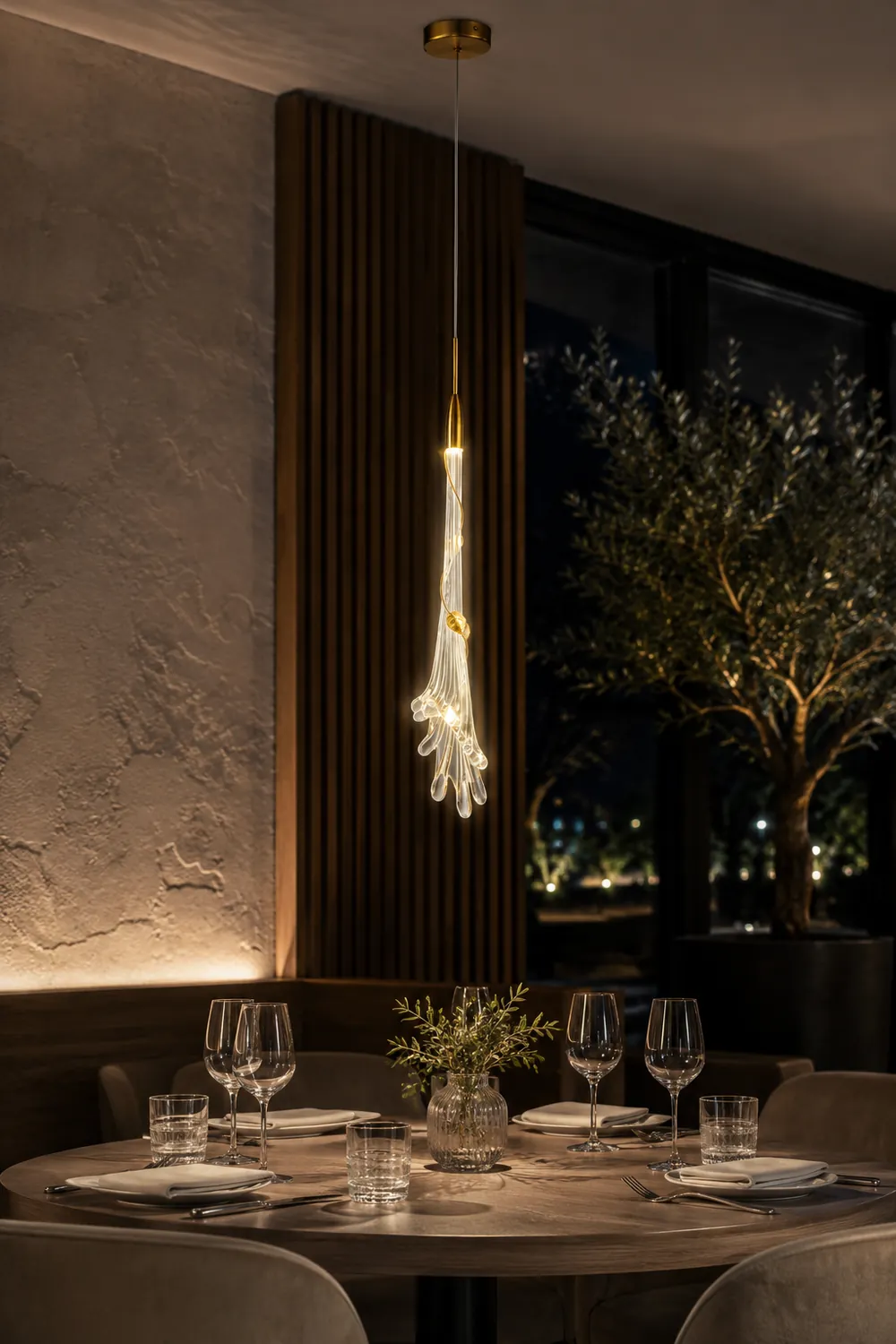 Sanna Elegant Flower Metal/Glass Pendant Light, Bedroom - Lumpaz