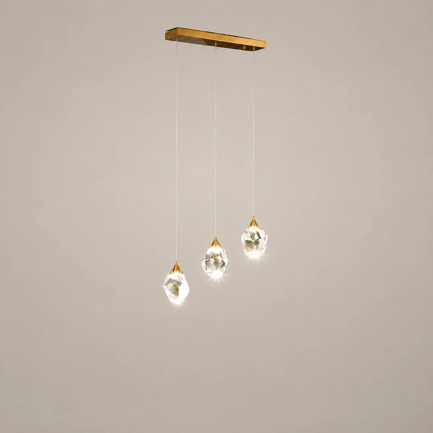 Kristy Moonshadow Crystal Pendant Light, Gold, Bedroom/Dining Room - Lumpaz
