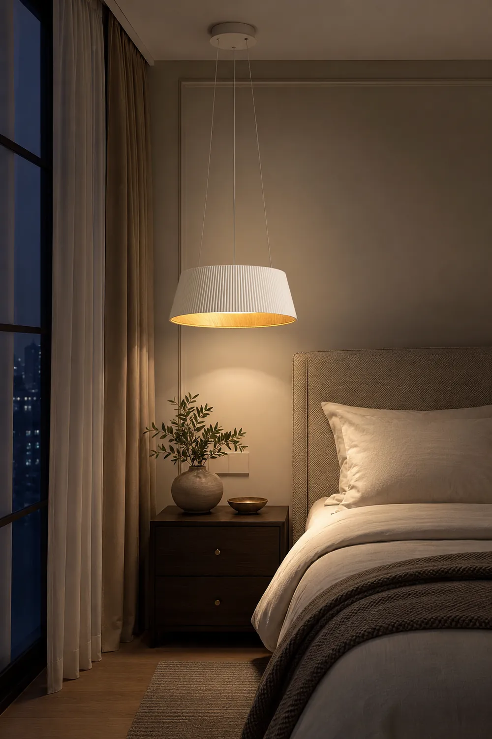 Modern Ribbed Pendant Light - Lumpaz