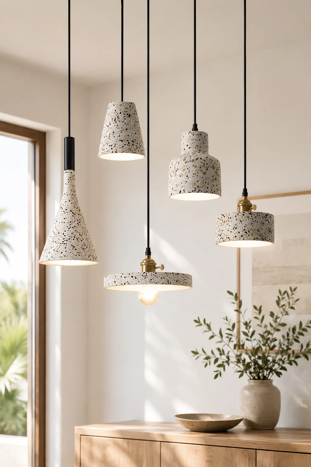 Sumait Zaid Modern Metal/Stone Pendant Light, 5 Style - Lumpaz