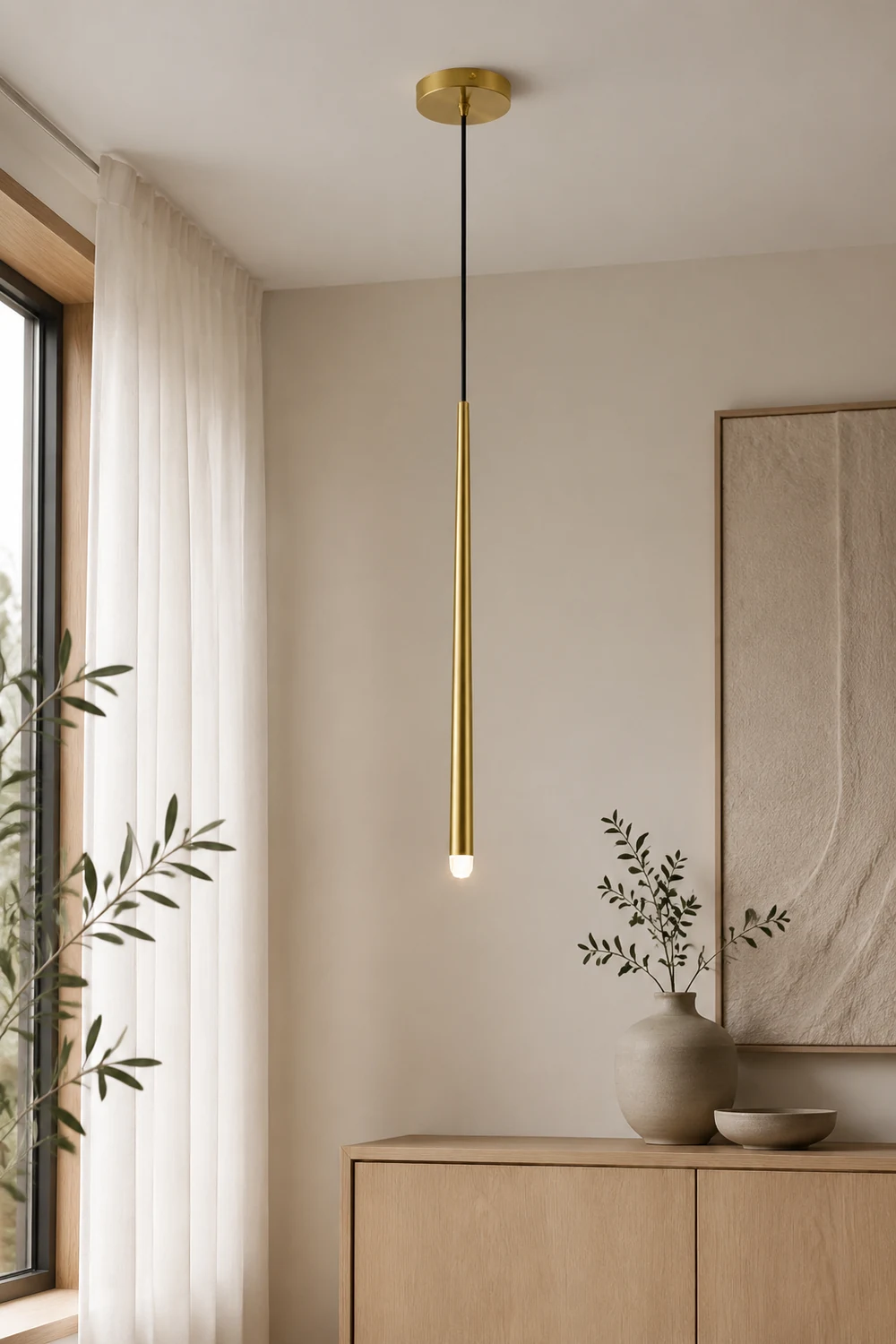 Carr Pendant Light Linear Modern, Metal, Gold, Living Rooms - Lumpaz