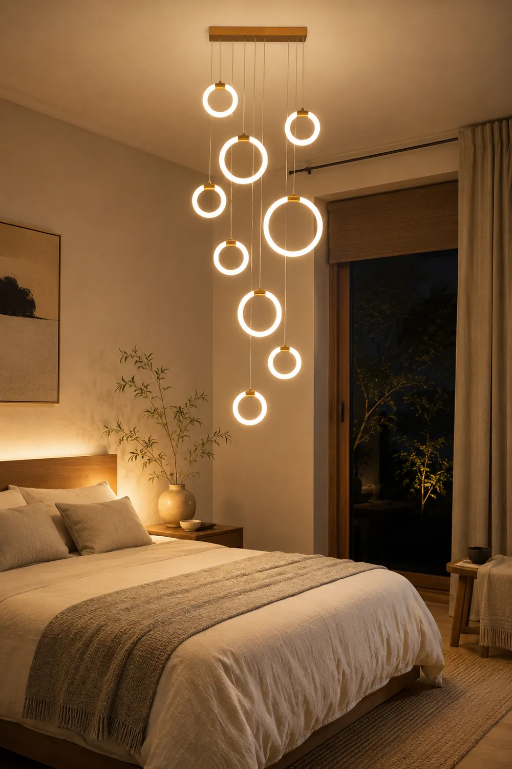Jibril Minimalist Staircase Ring Metal Pendant Light - Lumpaz