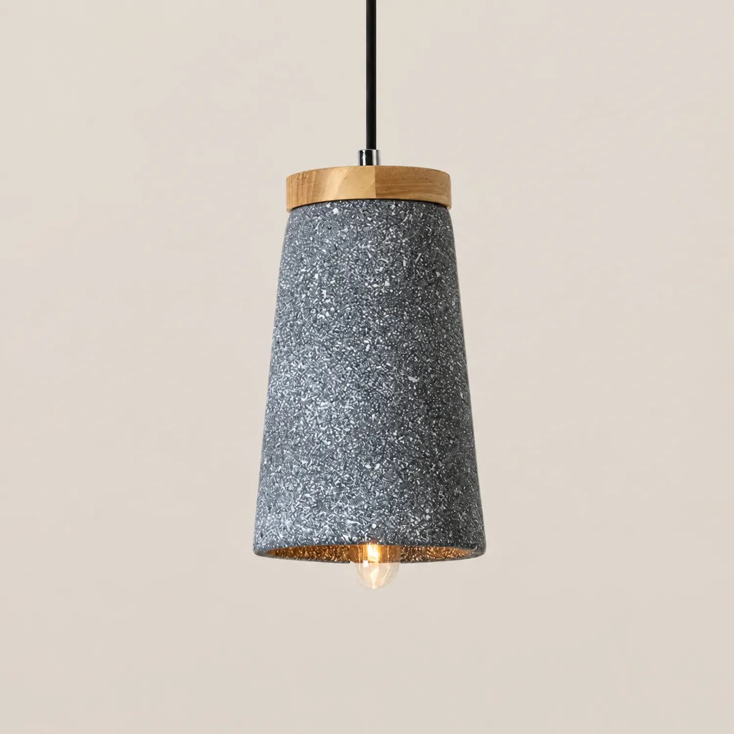 Coburg Wood Cement Pendant Light - Lumpaz