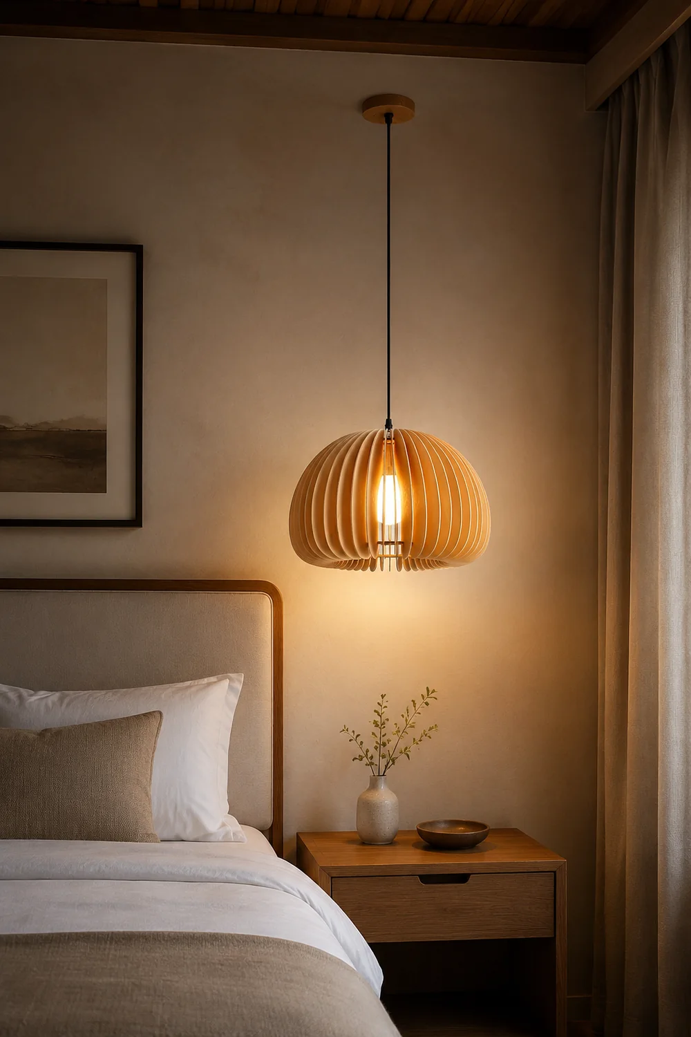 Wooden Pumpkin Pendant Lamp - Lumpaz