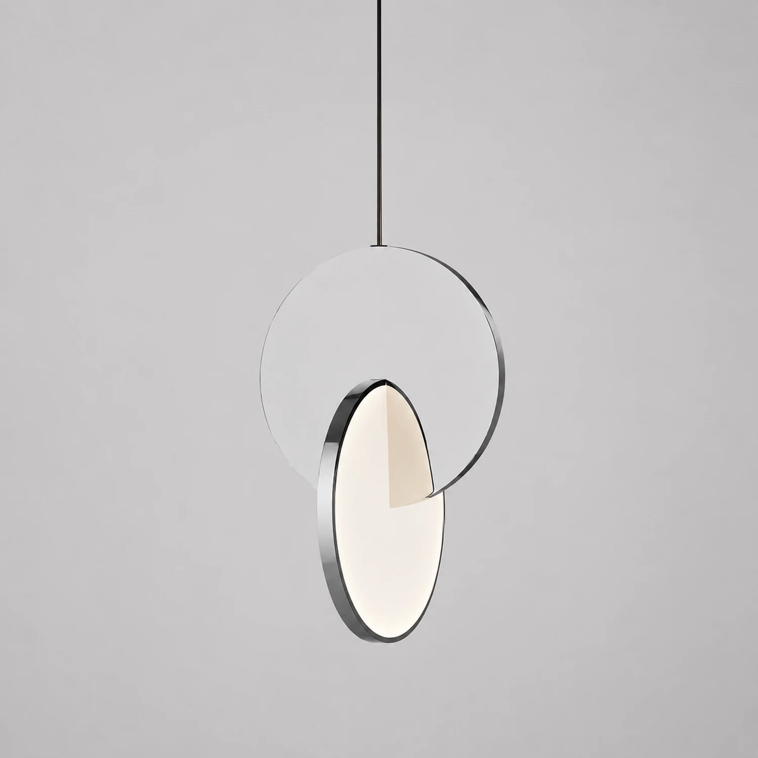 Welsh Pendant Light, Disc, Gold/Silver - Lumpaz