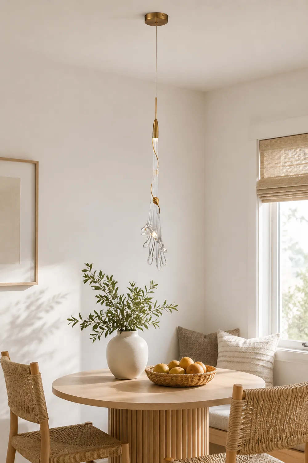 Sanna Elegant Flower Metal/Glass Pendant Light, Bedroom - Lumpaz