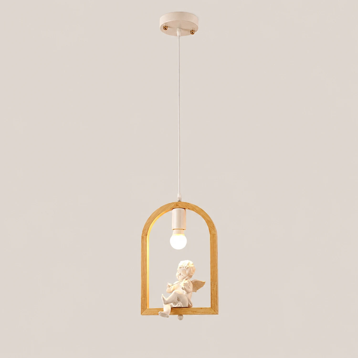 Wood Bird Resin Pendant Light - Lumpaz