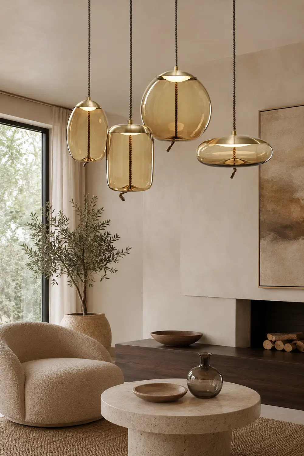 Valentina Nordic LED Pendant Light, Decorative Glass - Lumpaz