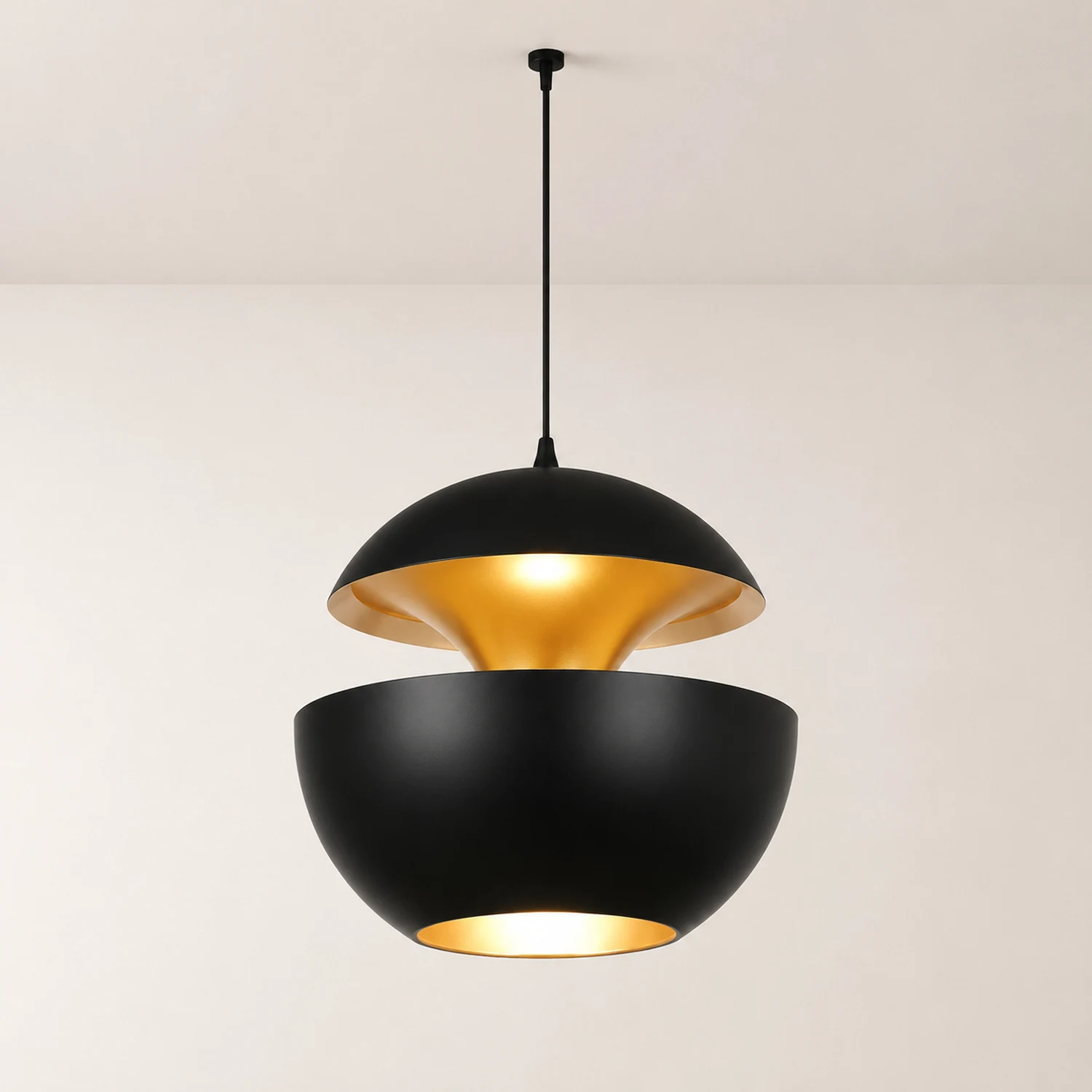 Nazifa Metal Modern Pendant Light, Black / White - Lumpaz