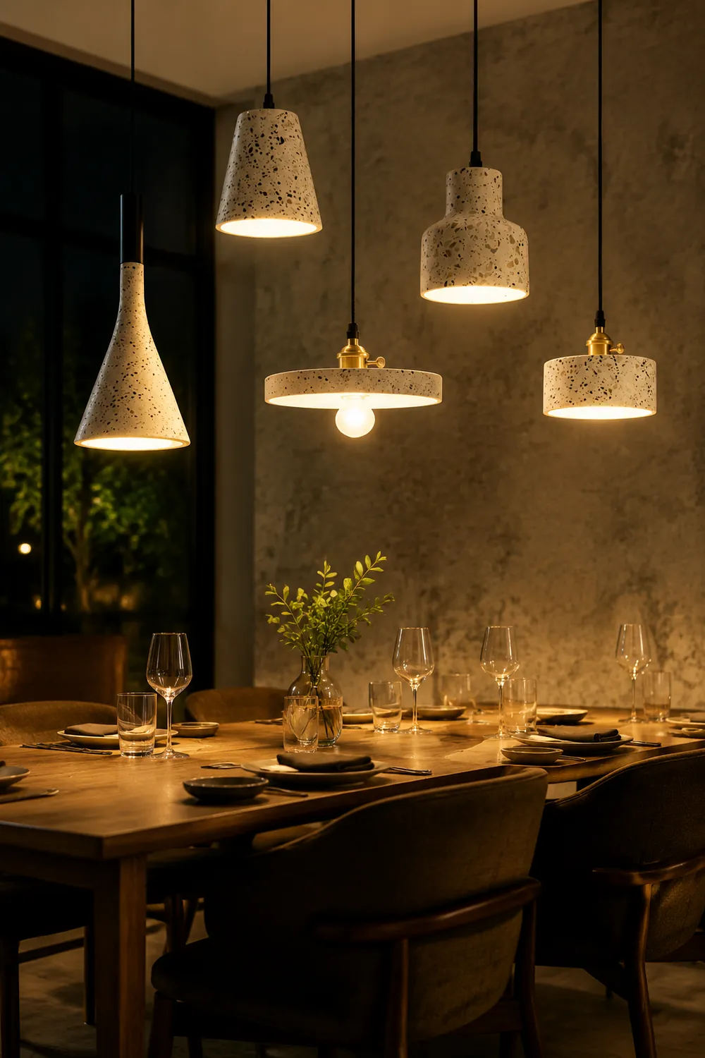 Sumait Zaid Modern Metal/Stone Pendant Light, 5 Style - Lumpaz