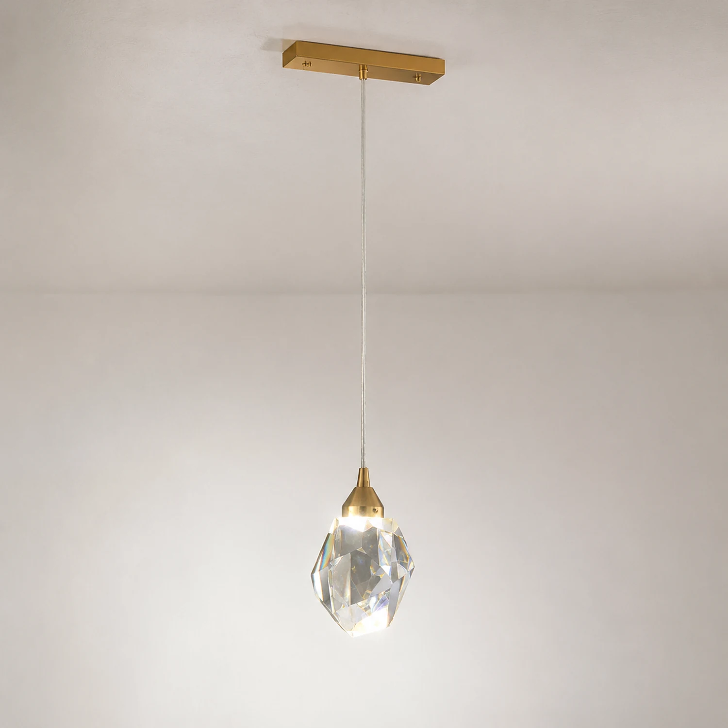 Kristy Moonshadow Crystal Pendant Light, Gold, Bedroom/Dining Room - Lumpaz