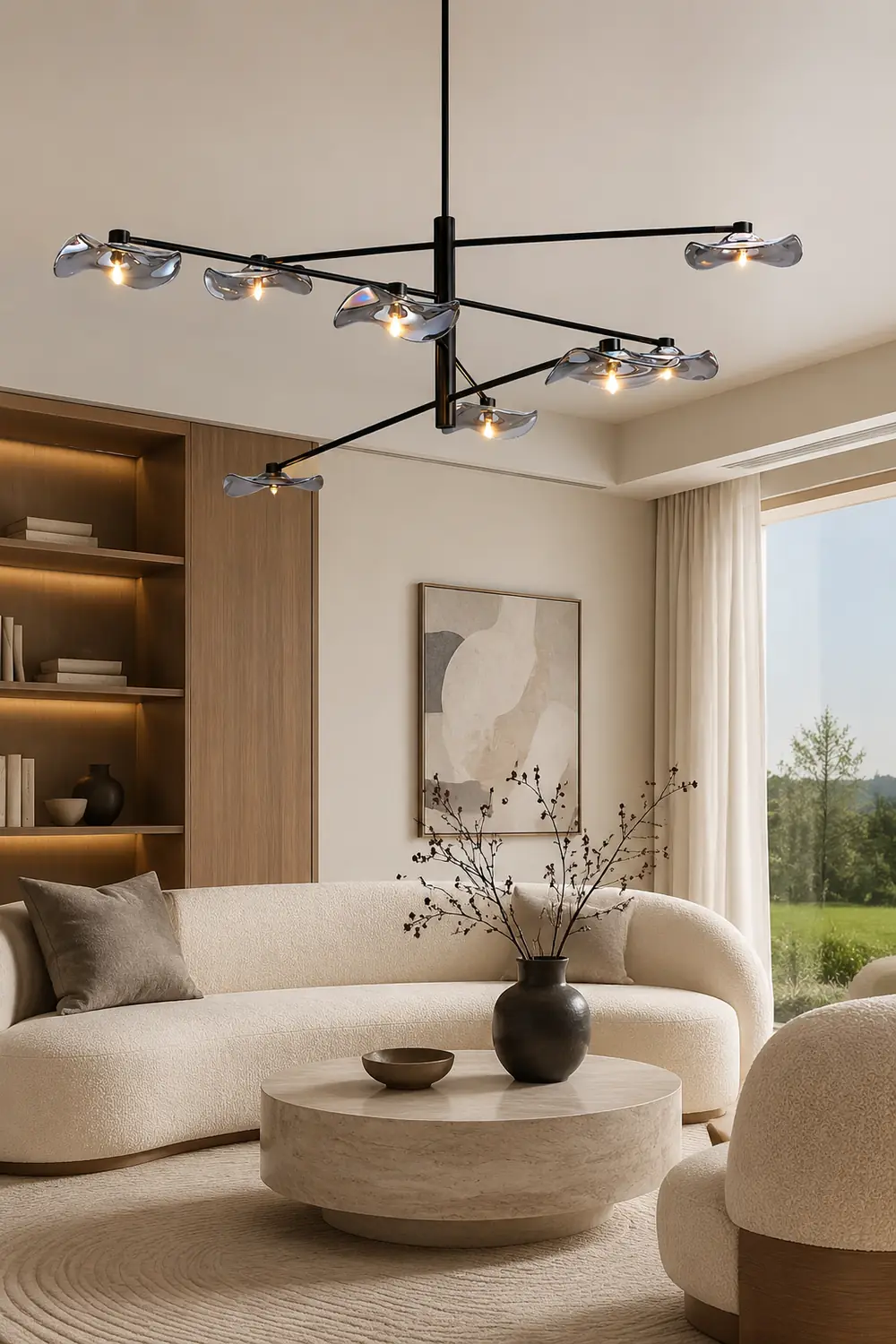 Lotus Leaves Glass Chandelier - Lumpaz