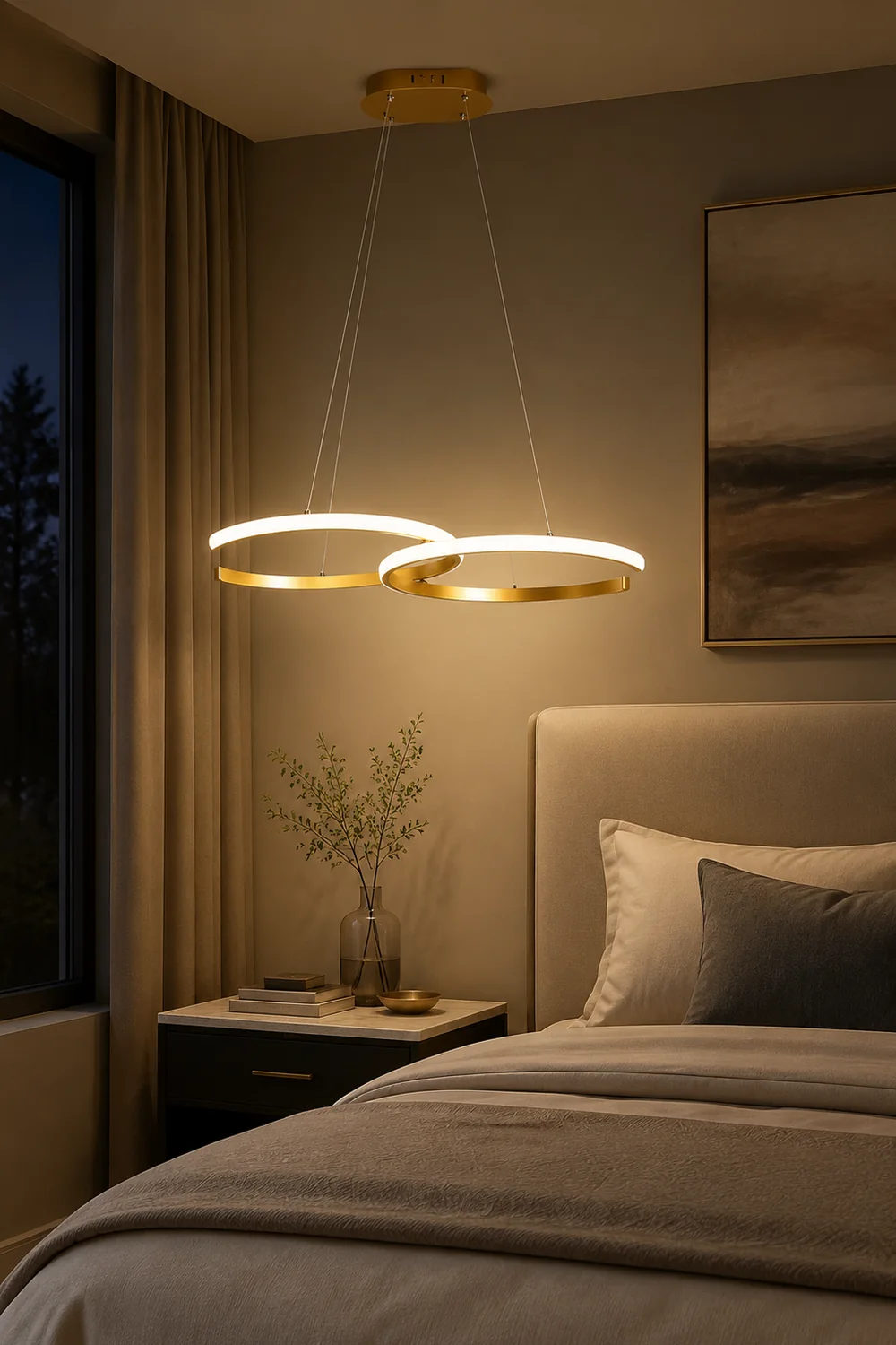 Modern Minimalist Pendant Light, Double-C - Lumpaz