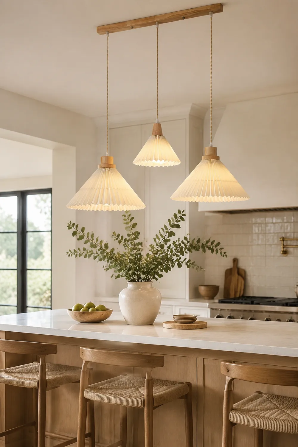 Pleated Wooden Pendant Light - Lumpaz