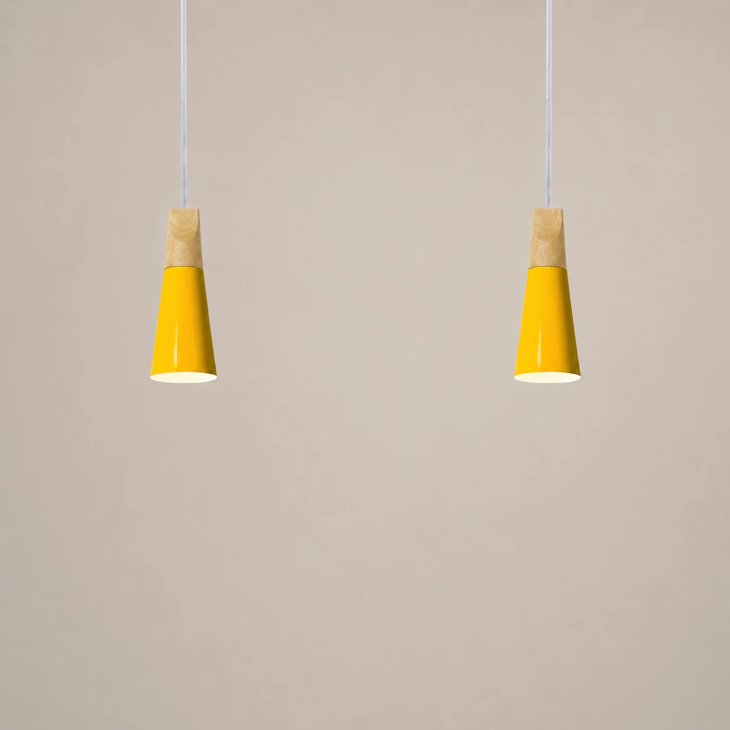 Morandi Multi-Shaped Wood And Metal Pendant Light, 6 Colors - Lumpaz