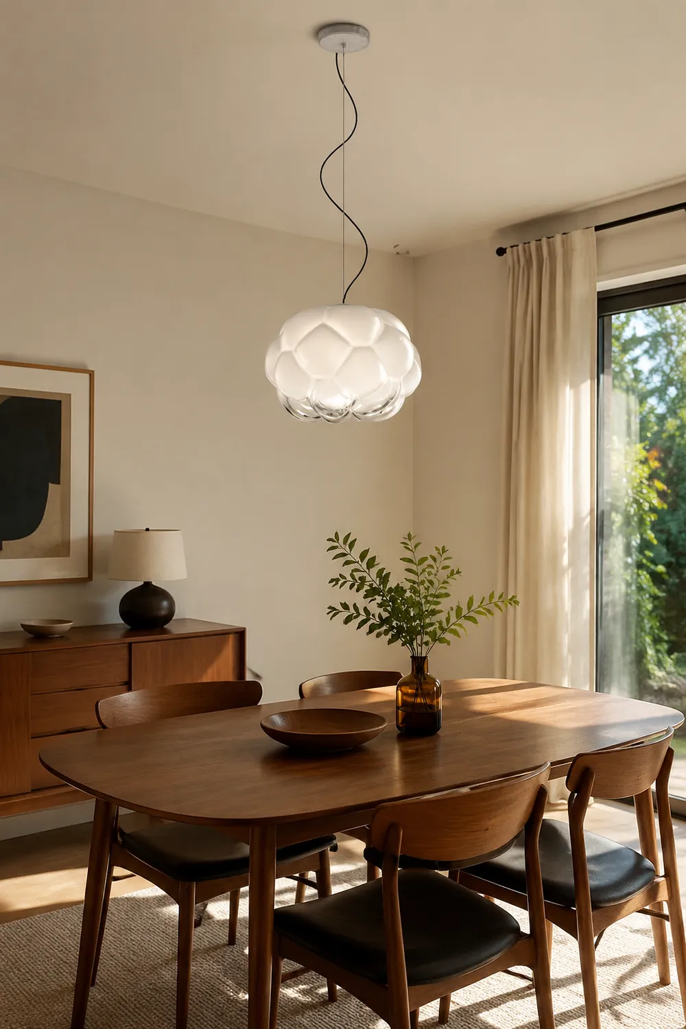Modern Bostock Cloud Glass Pendant Light, White - Lumpaz