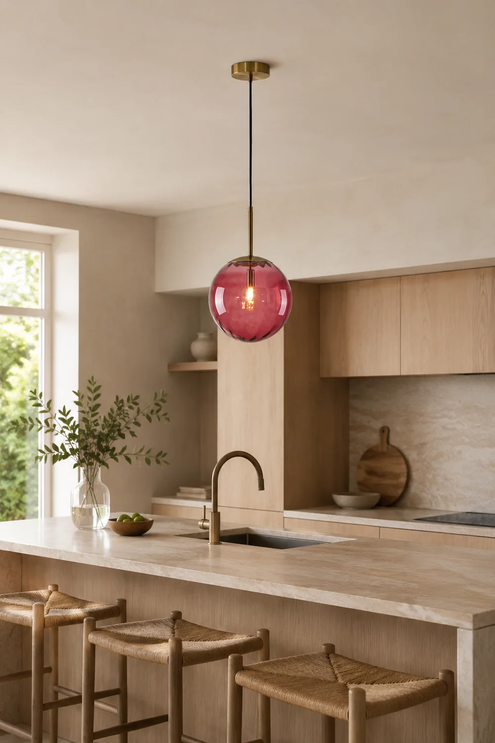 Hailie Modern Pendant Light Clear Bubble Gradient, Glass - Lumpaz