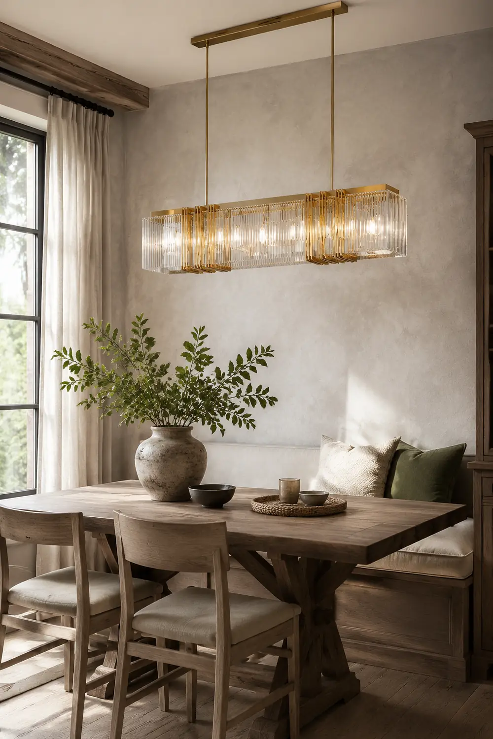 Kajetan Metal Chandelier Pendant Light, Luxury Rectangular Gold Living Room - Lumpaz