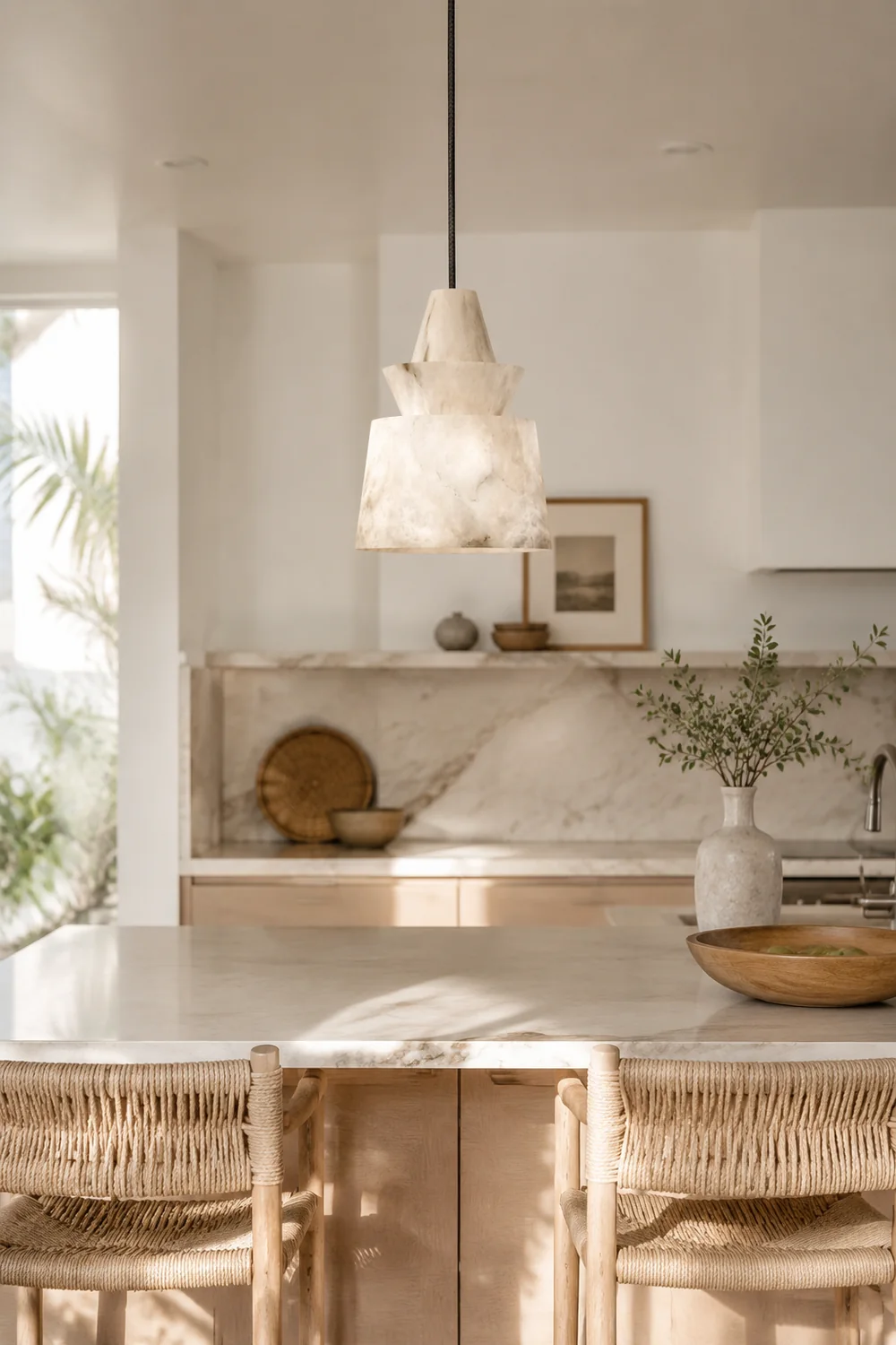 White Alabaster  Pendant Light - Lumpaz