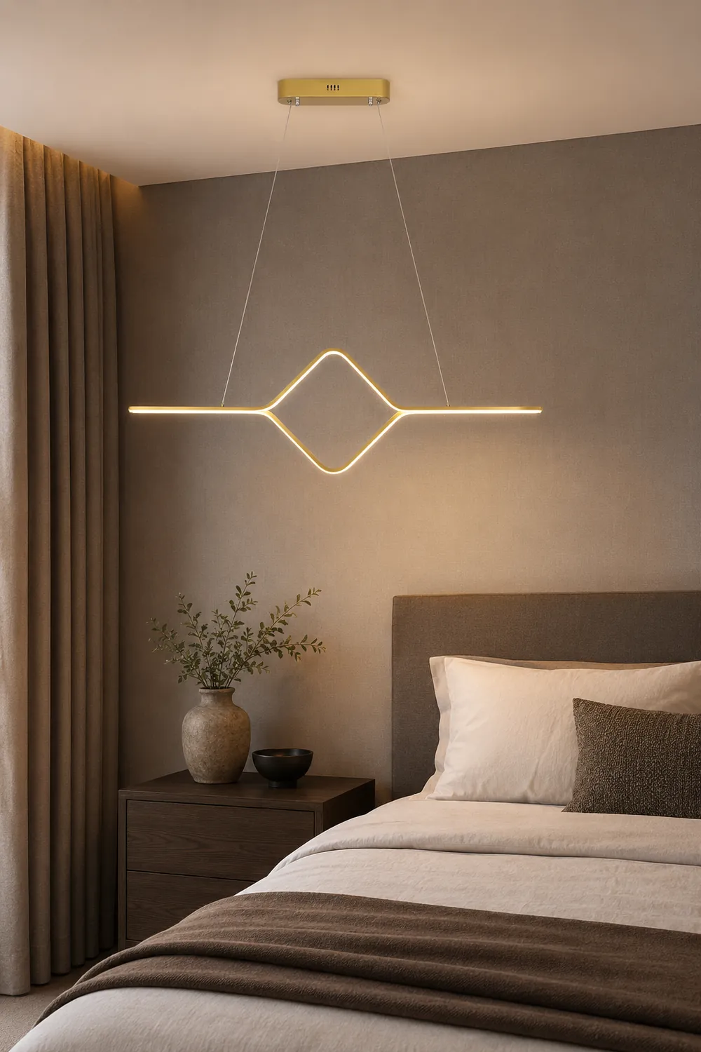 Bouvet Modern Linear Square Pendant Light, , Gold/Black - Lumpaz