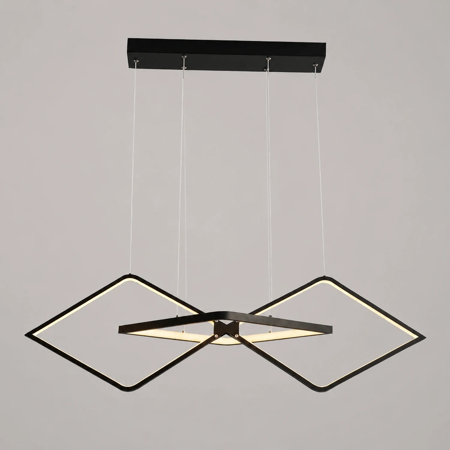 Bouvet Minimalist Geometric Metal Pendant Light, Black/Gold - Lumpaz