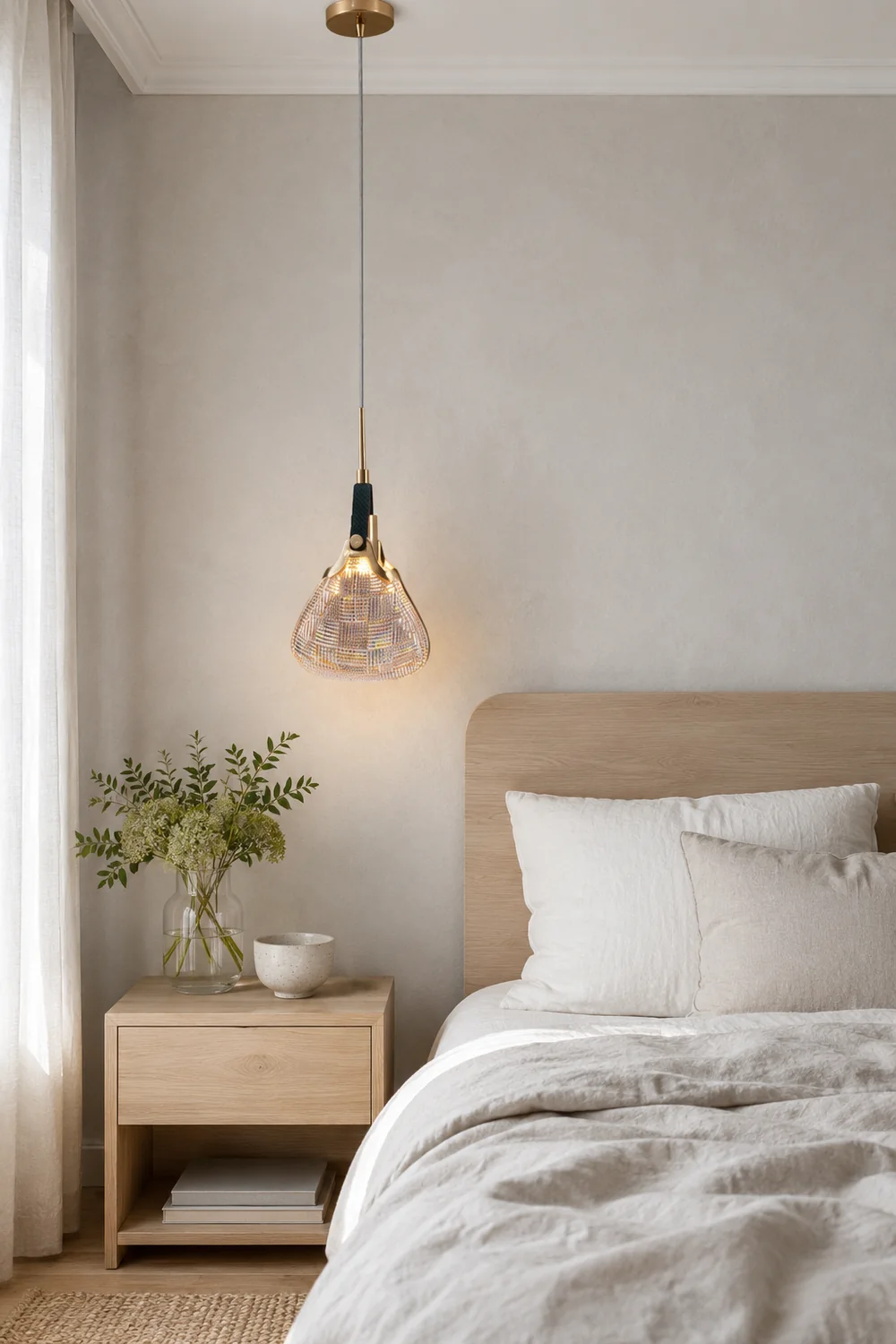 Hailie Postmodern Elegant Gold/Black Bedroom Pendant Light - Lumpaz