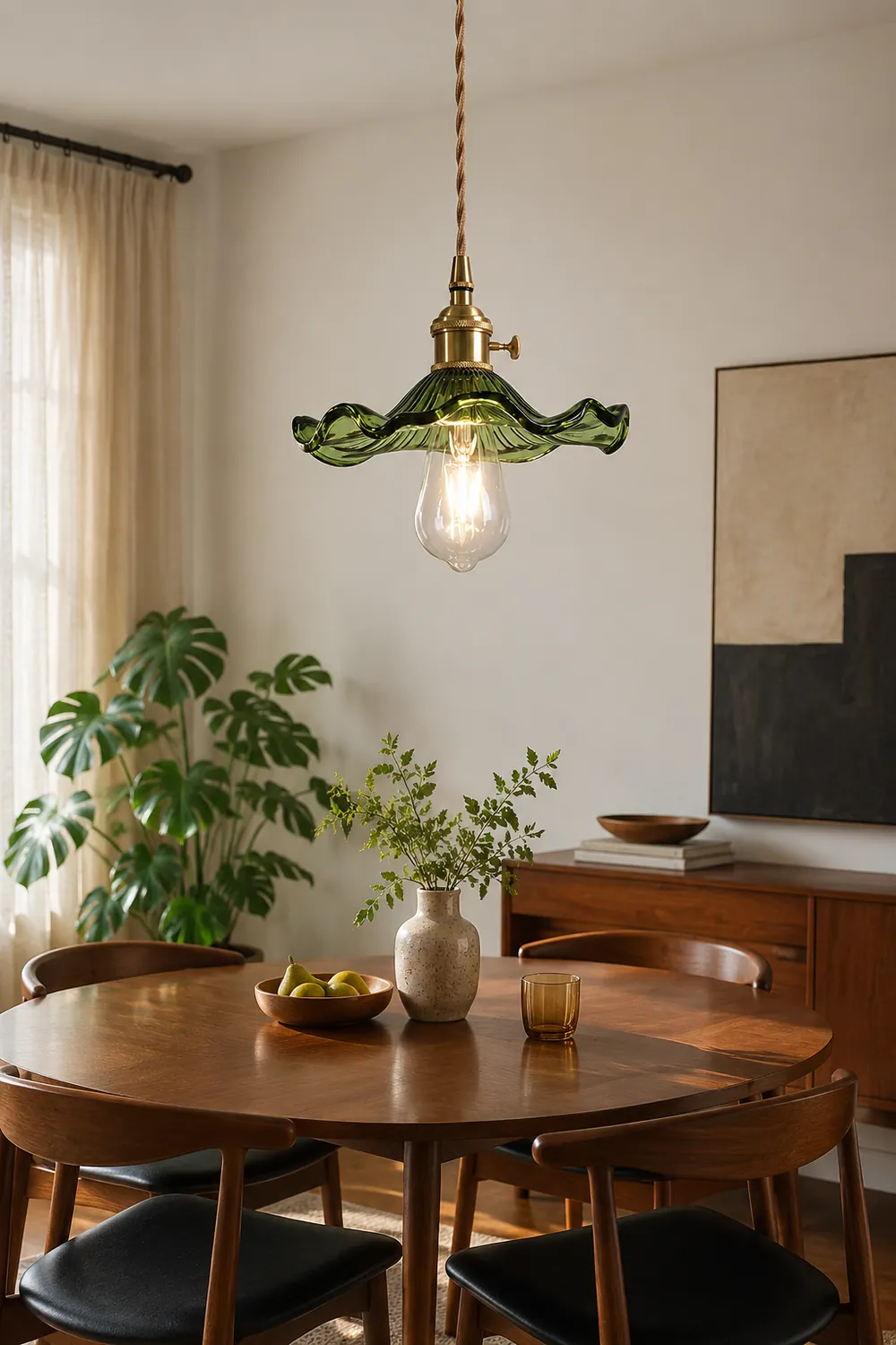 Glass Hibiscus Flower Pendant Light - Lumpaz