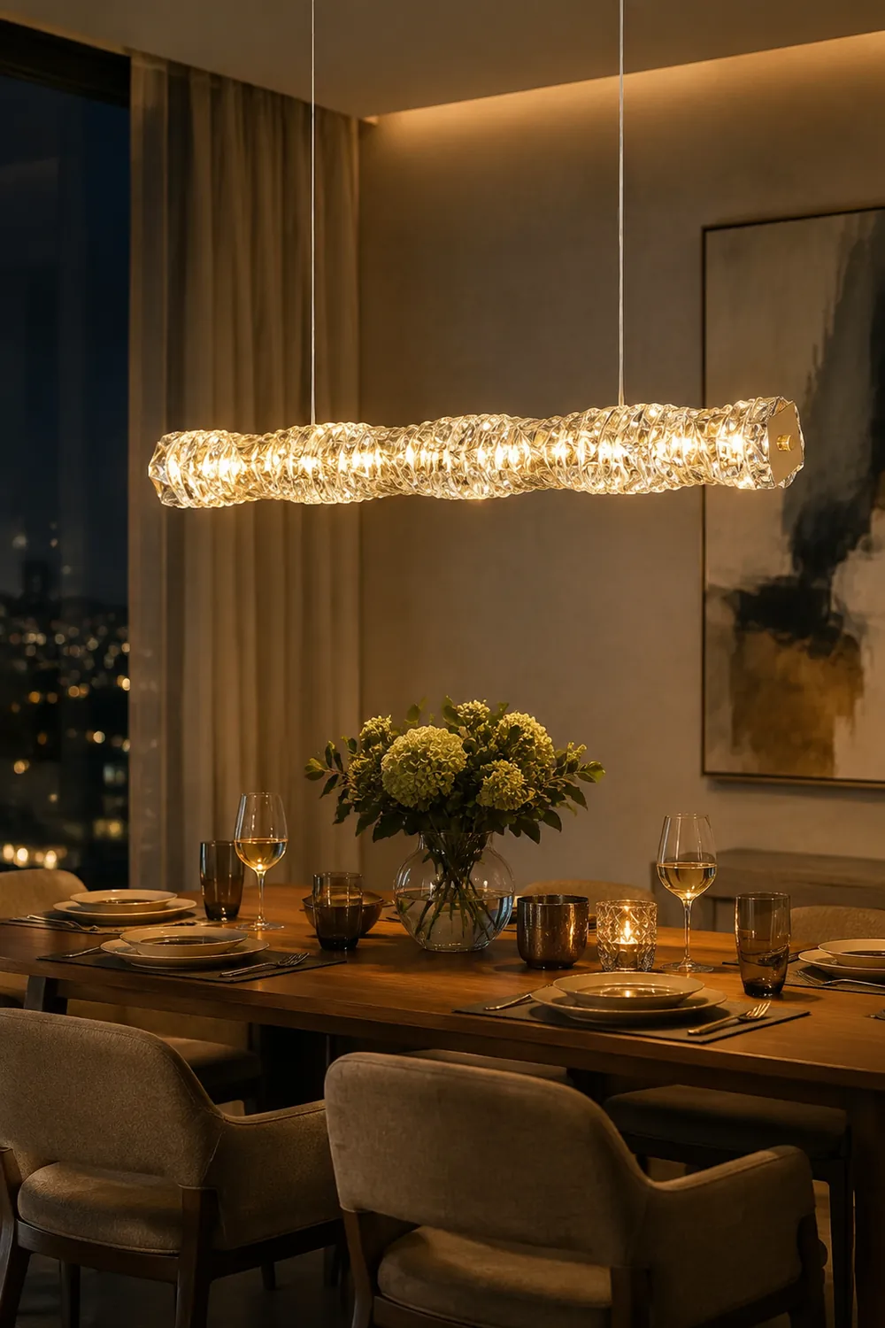Long Crystal Pendant Lamp - Lumpaz