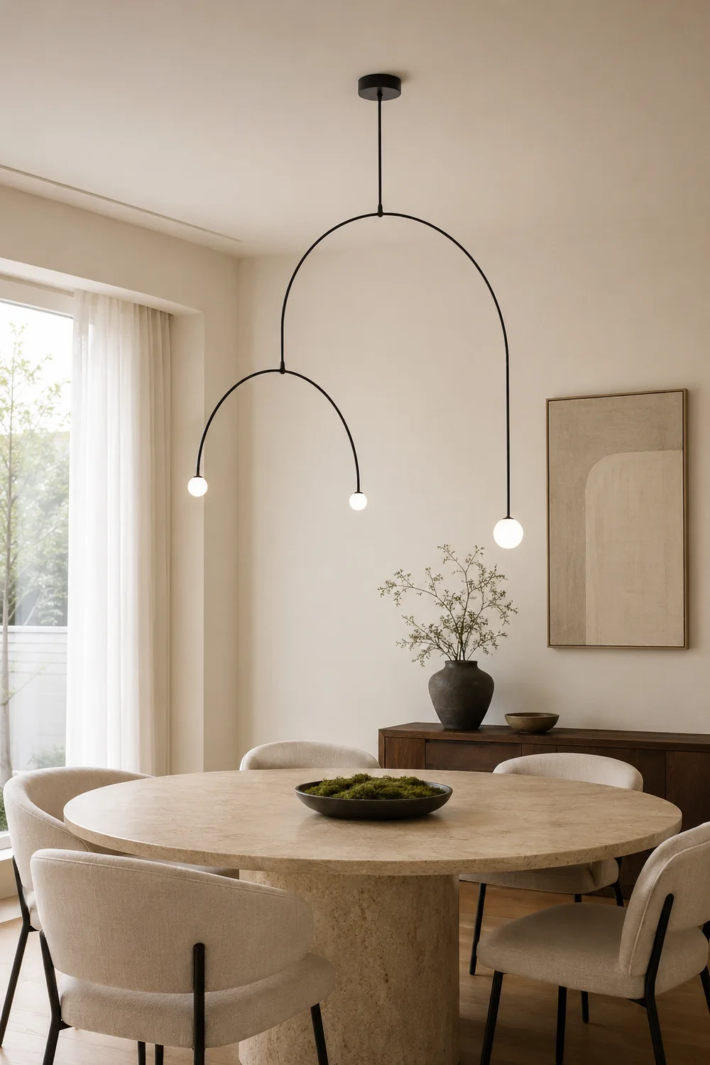 Avi Minimalist Linear Metal Pendant Light, Black - Lumpaz