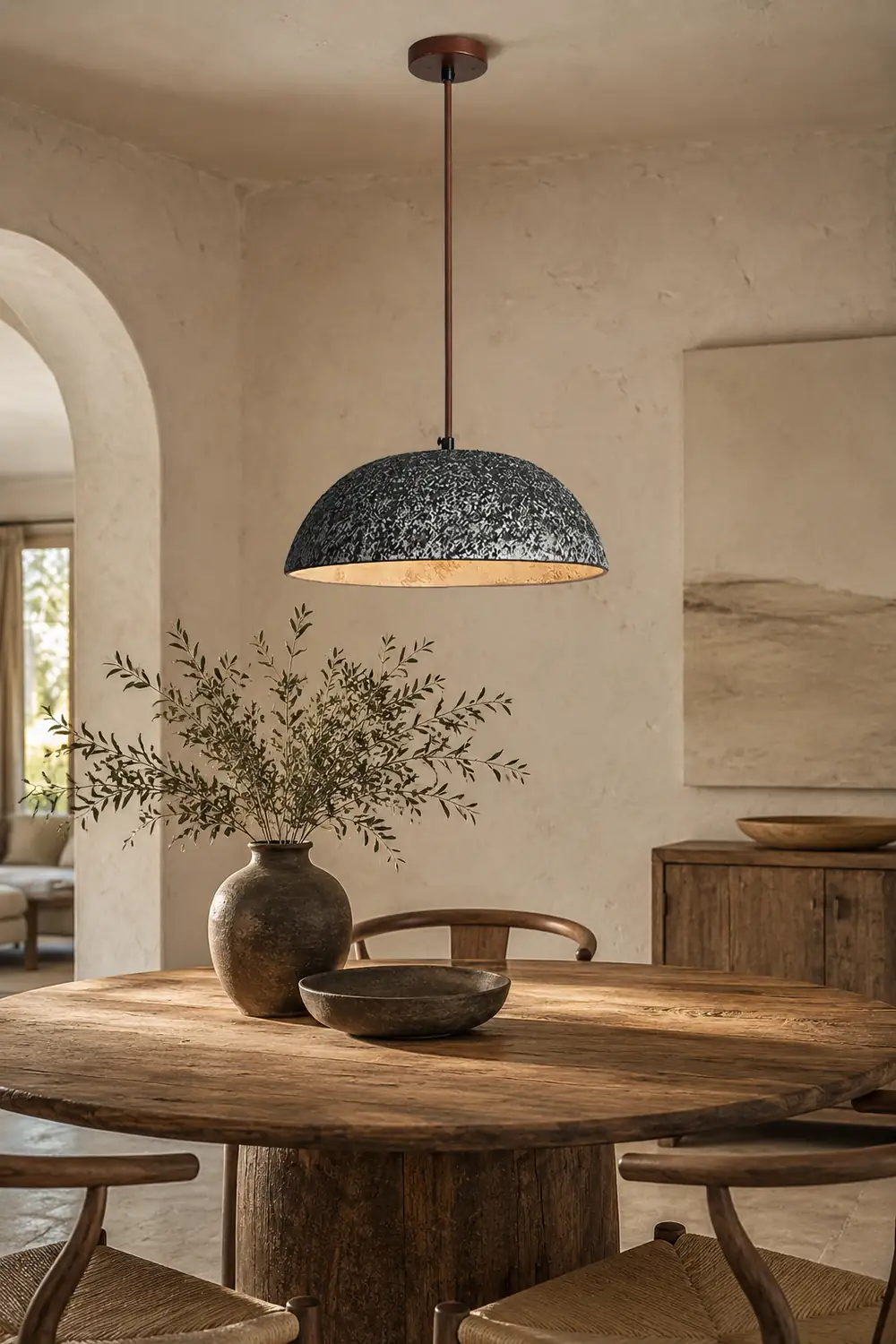 Half Dome Vintage Ceramic Pendant Lamp - Lumpaz