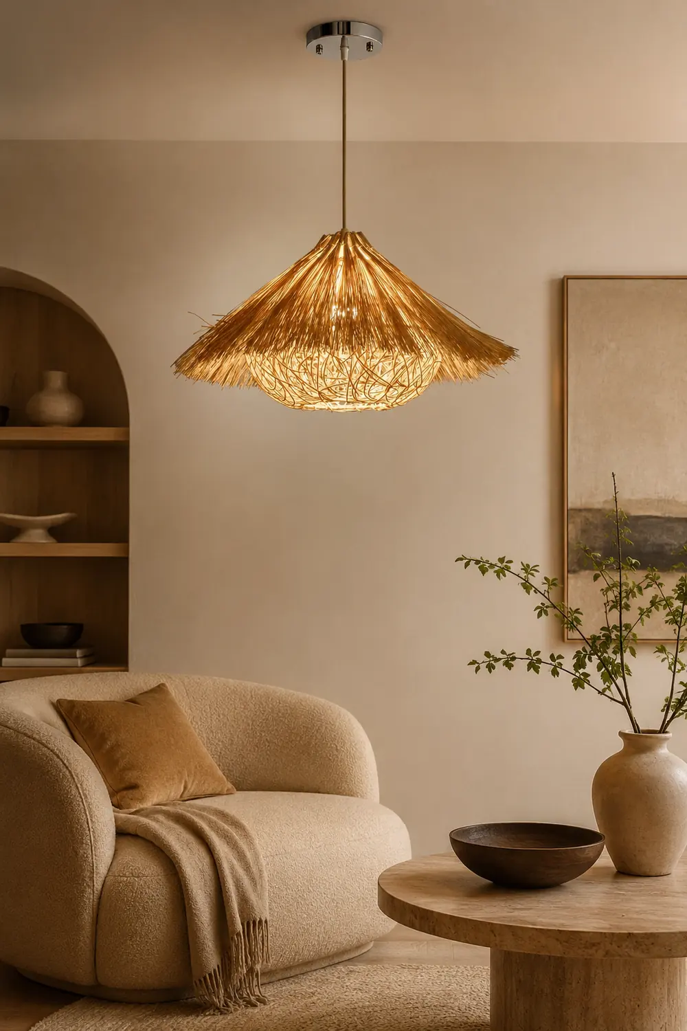 Muto Hand-Woven Rattan Modelling Pendant Light - Lumpaz