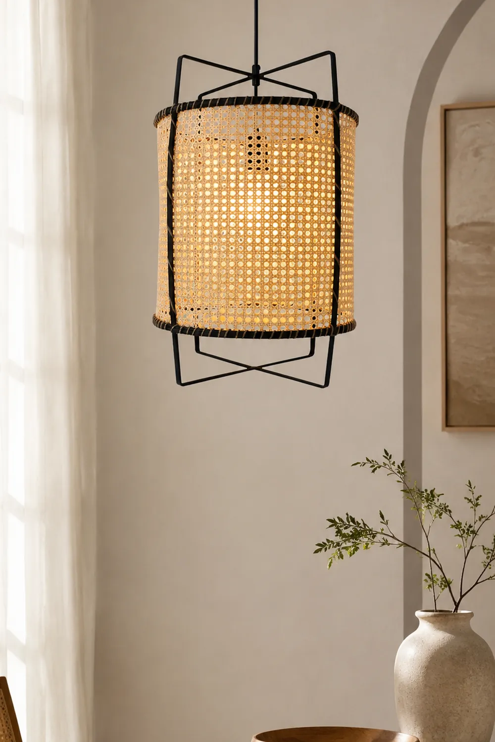 Rattan Cane Pendant Light - Lumpaz