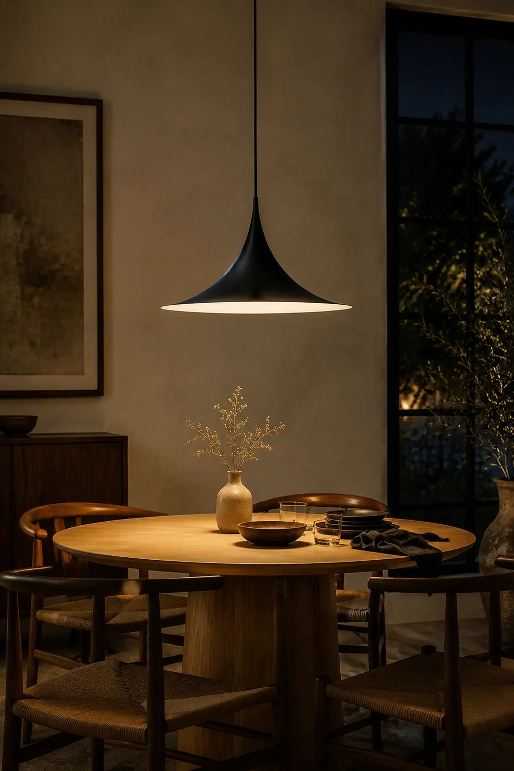 Cairns Mordern Pendant Light, Metal Black/White Dinning Room - Lumpaz