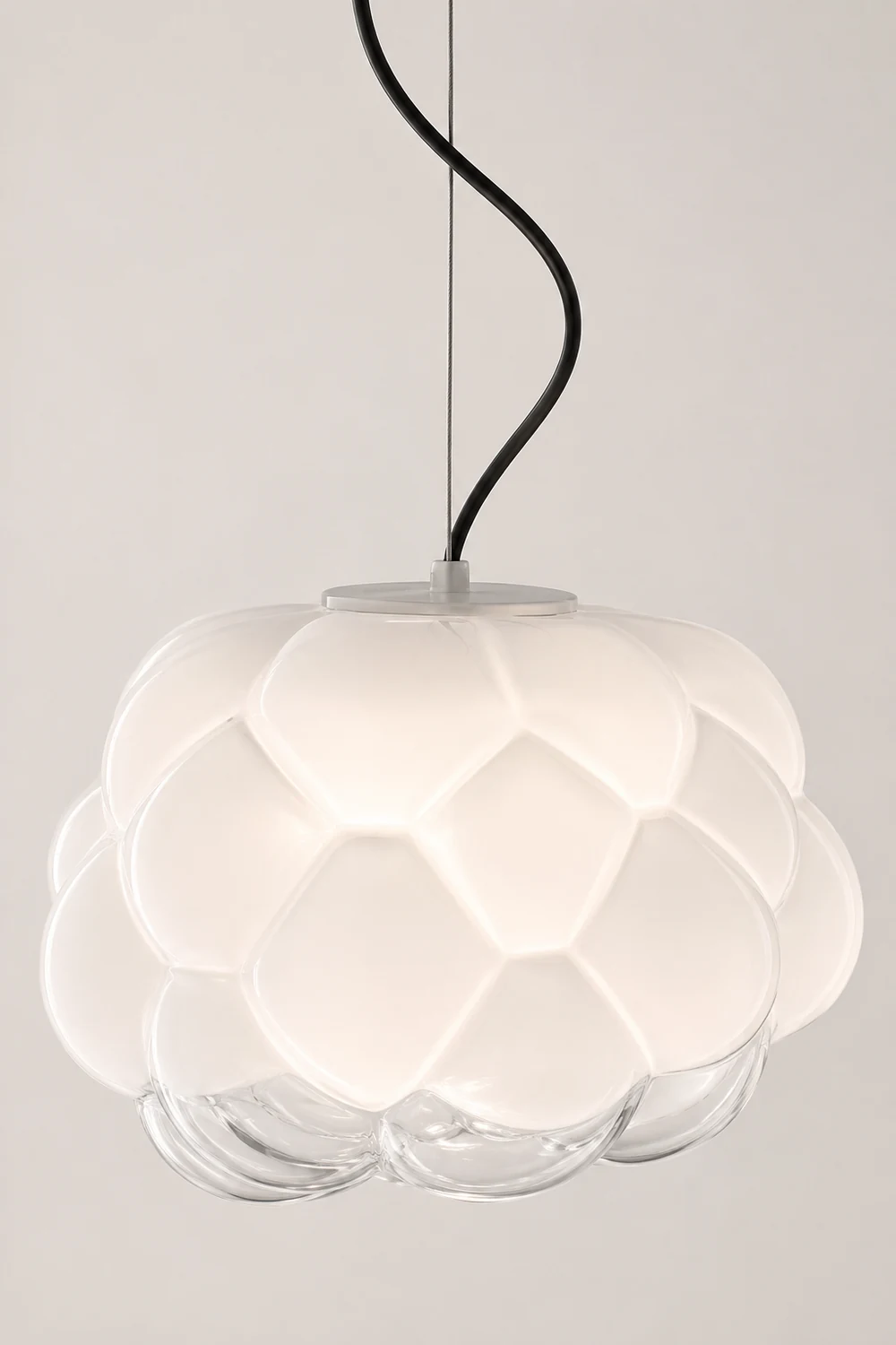 Modern Bostock Cloud Glass Pendant Light, White - Lumpaz