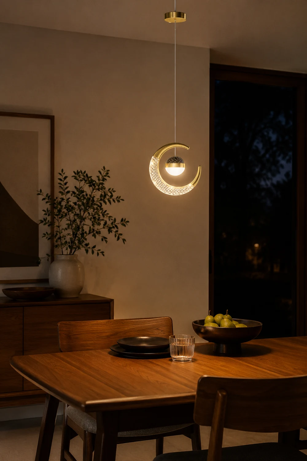 Madina Modern LED Pendant Light Starry, Black/Gold - Lumpaz