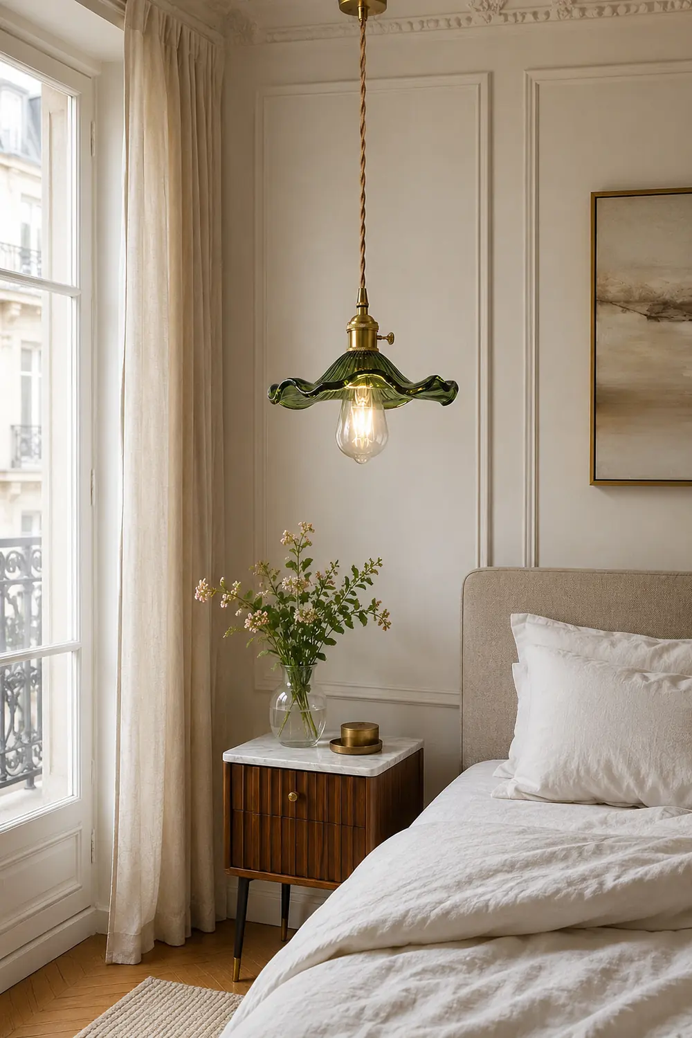 Glass Hibiscus Flower Pendant Light - Lumpaz