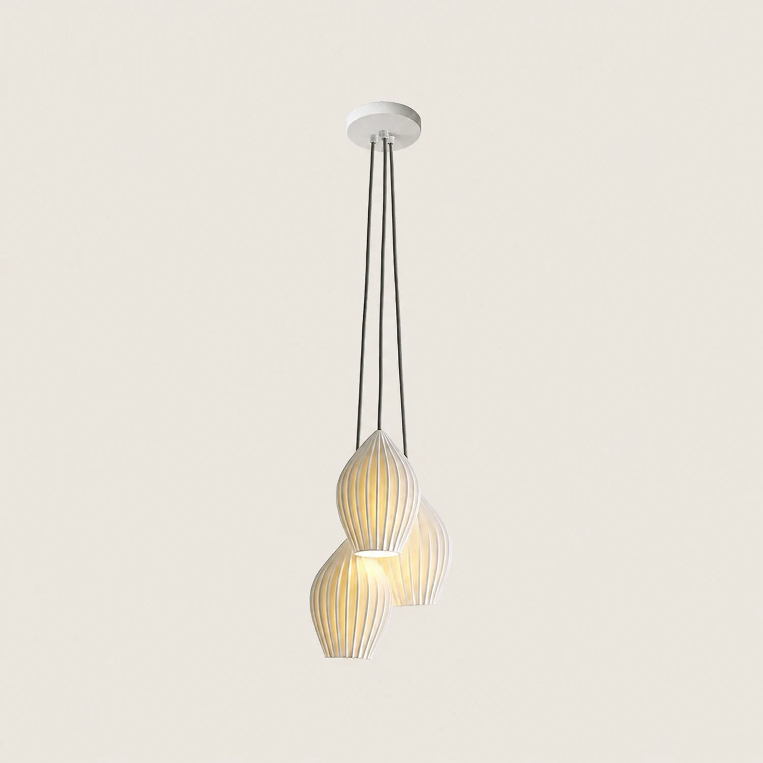 Ceramic Ribbed Pendant light - Lumpaz