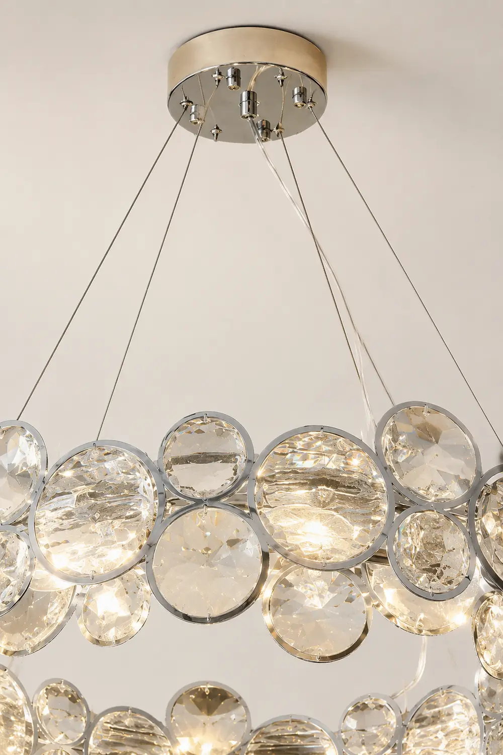 Chrome Round Crystal Chandelier - Lumpaz