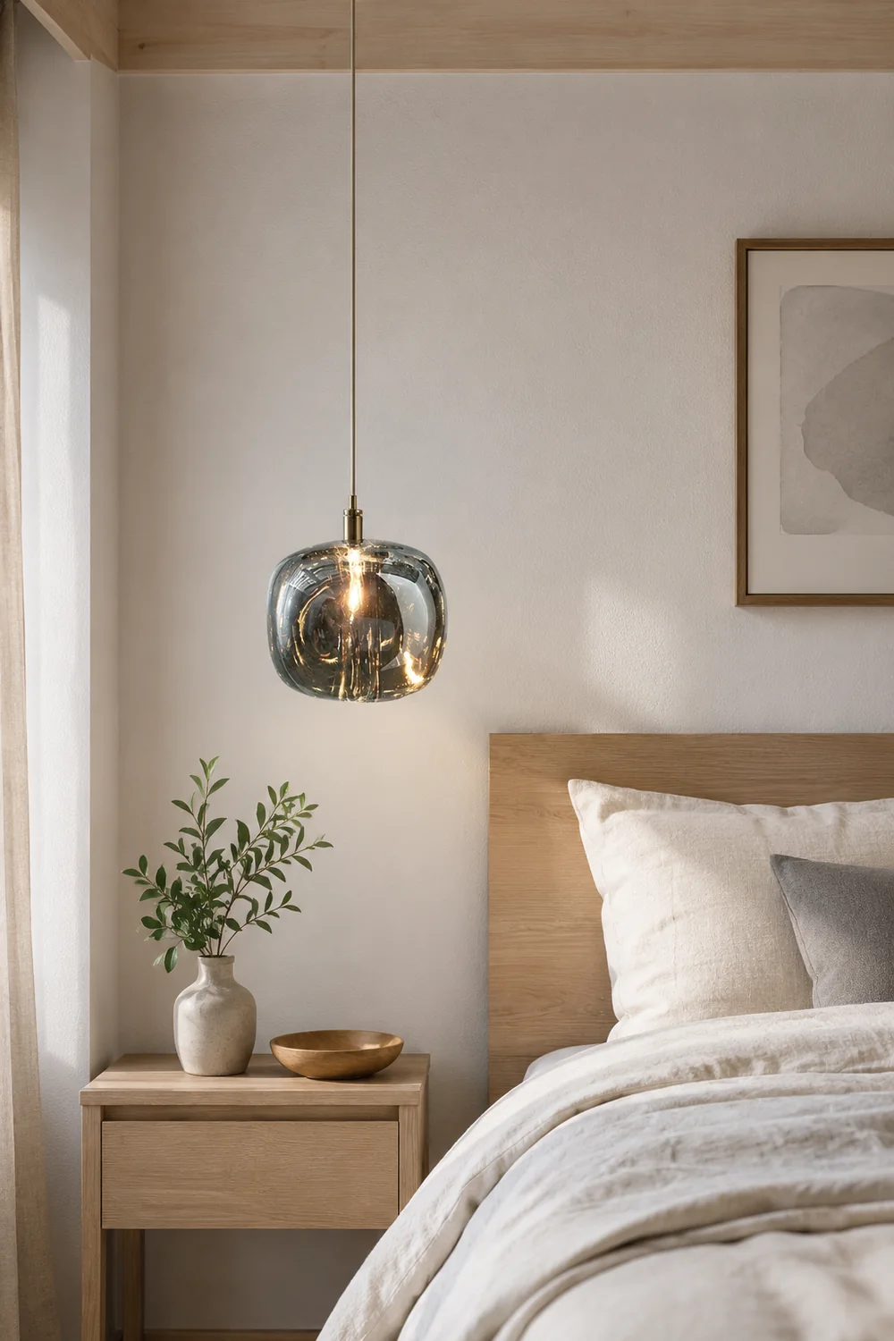 Hailie Modern Bubble Glass LED Pendant Light, Amber/Clear/Gray - Lumpaz