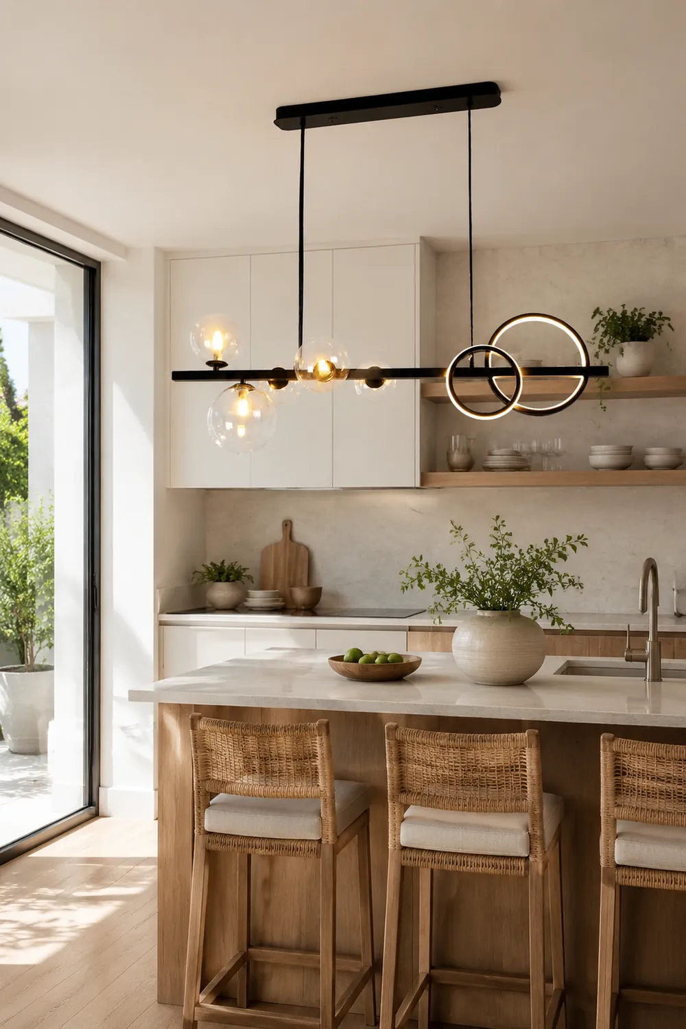 Valentina Pendant Light Bubble Circle Modern, Metal, Black/Gold, Bedroom - Lumpaz