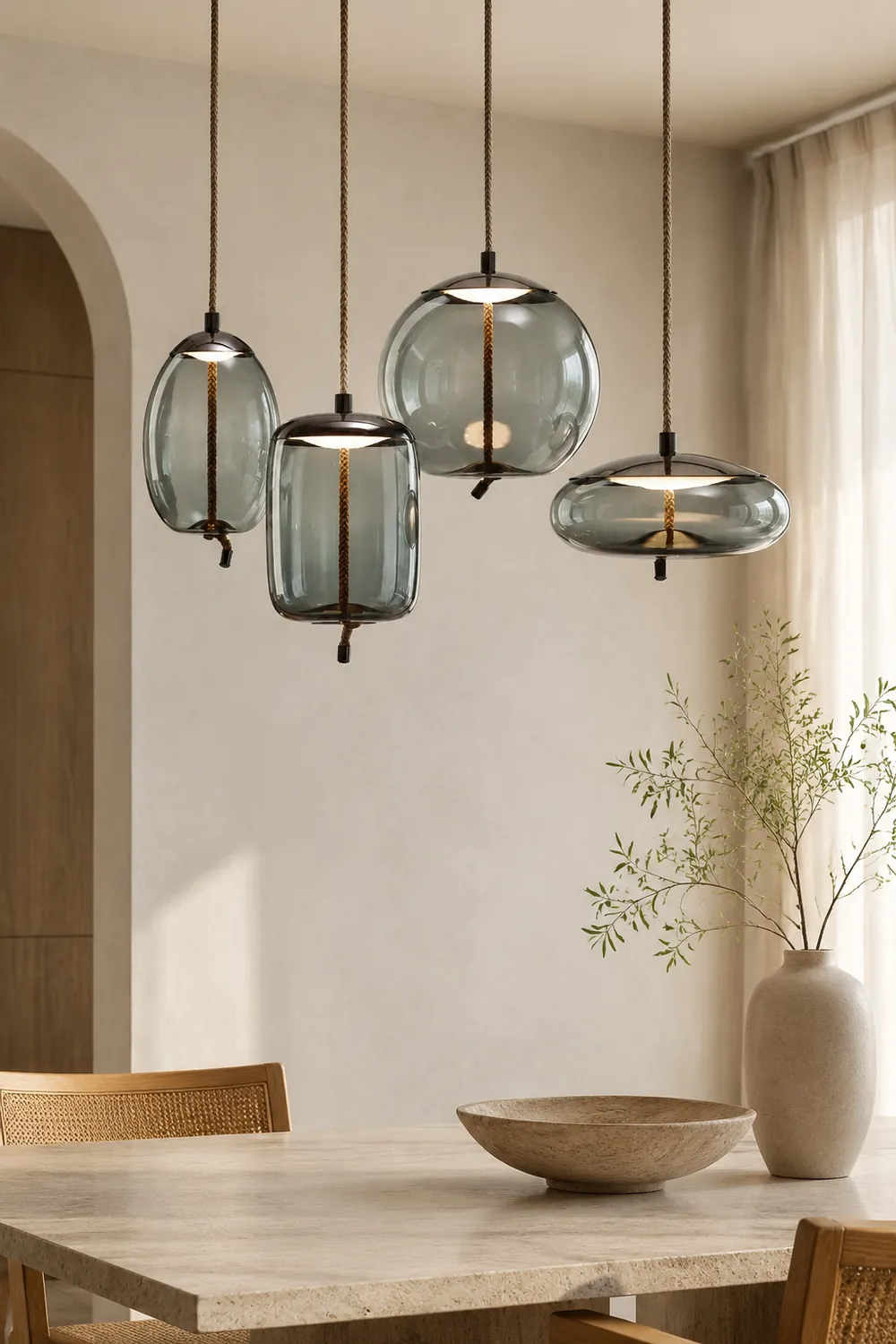 Valentina Nordic LED Pendant Light, Decorative Glass - Lumpaz