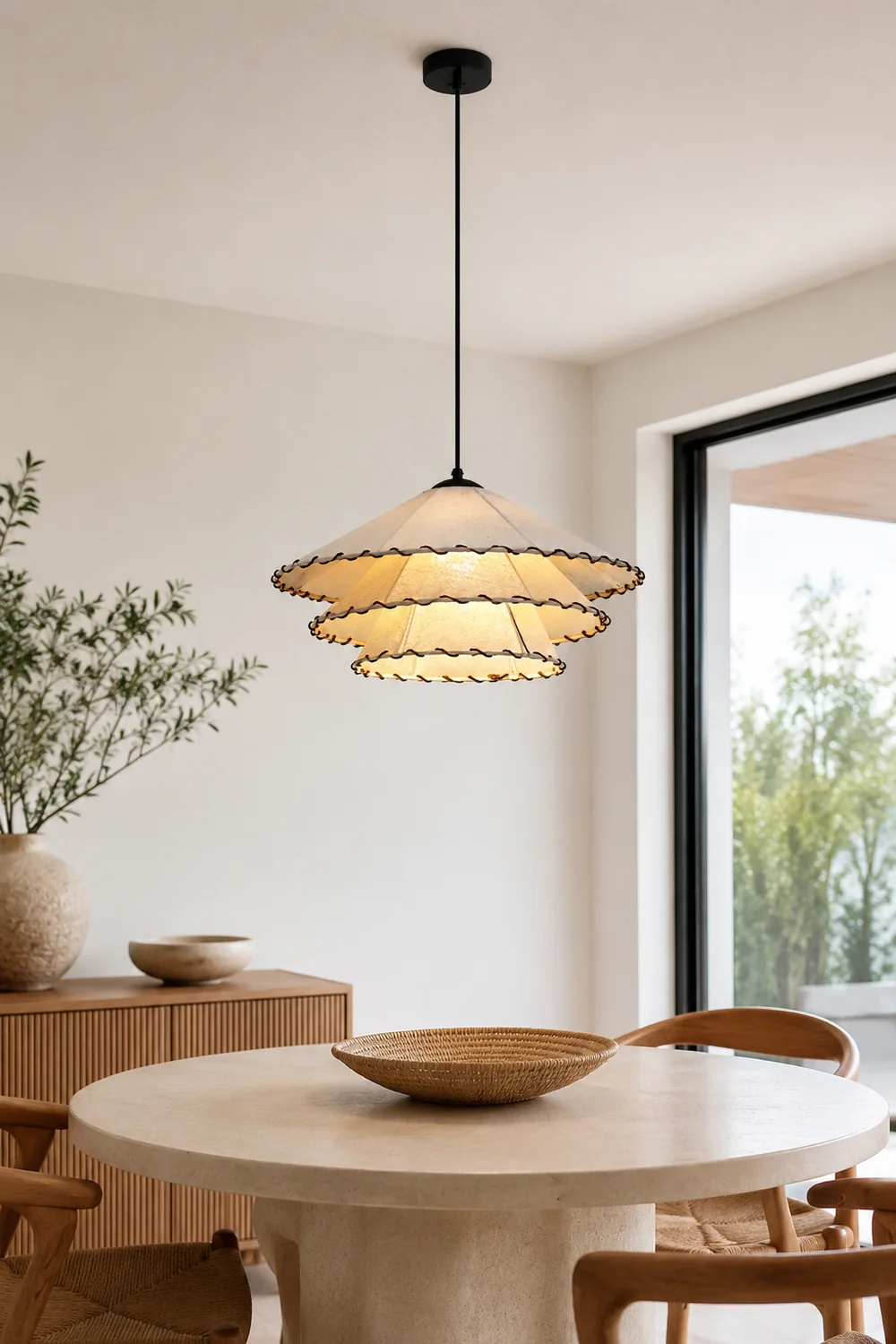 Lotus Leaf Fabric Pendant Light - Lumpaz