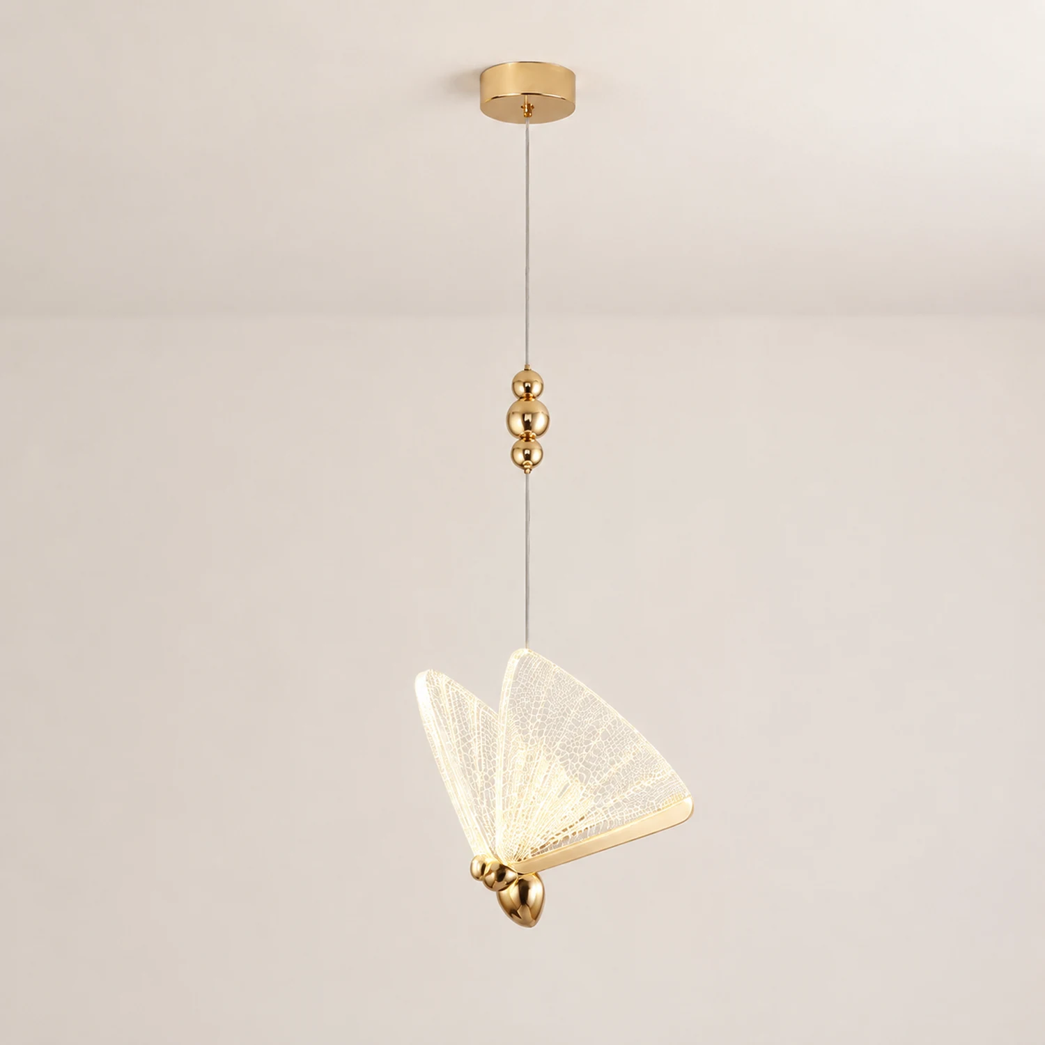 Kady Art Deco Butterfly Pendant Light, Crystal & Metal, 2 Color - Lumpaz