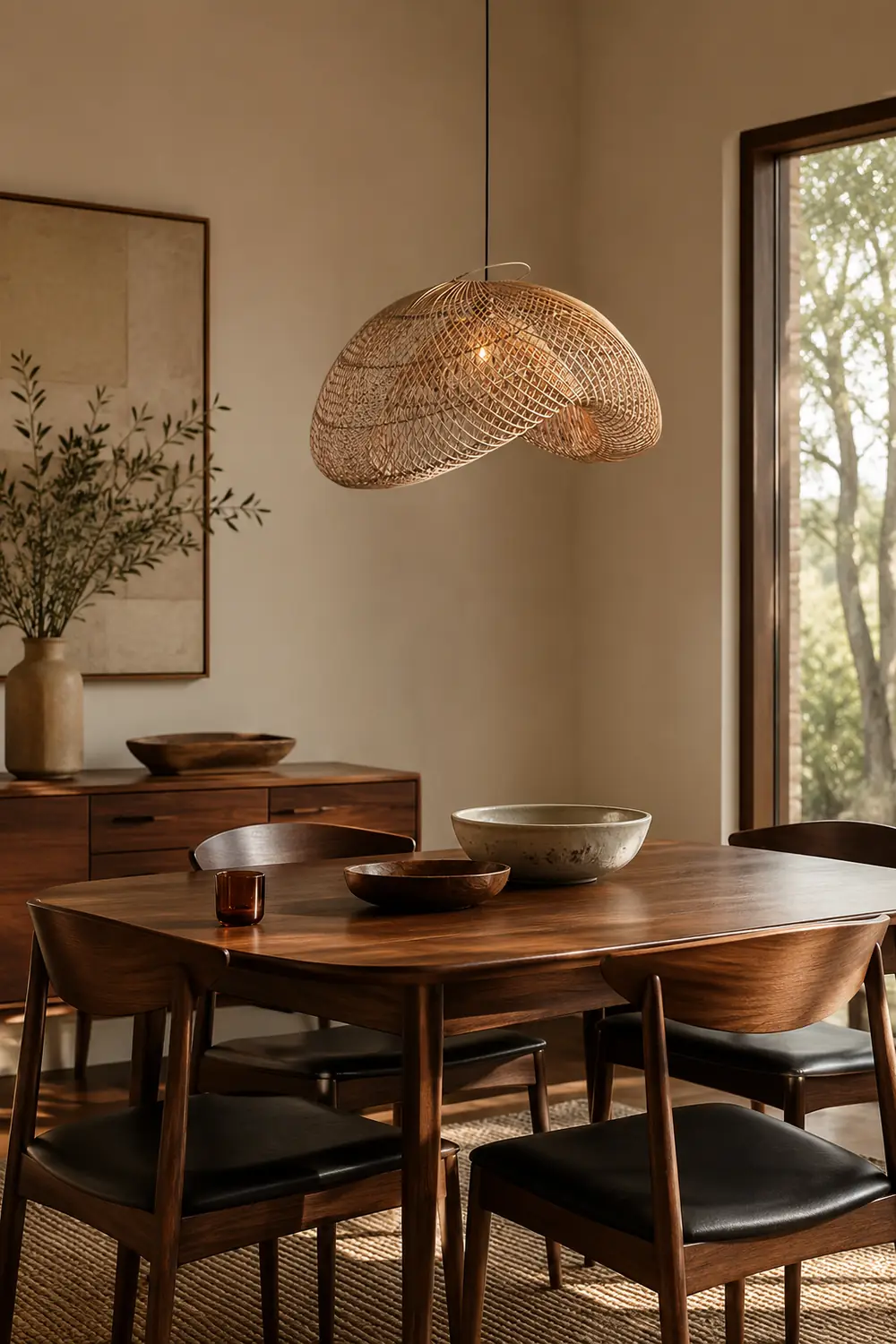 Rattan Wave Pendant Light - Lumpaz