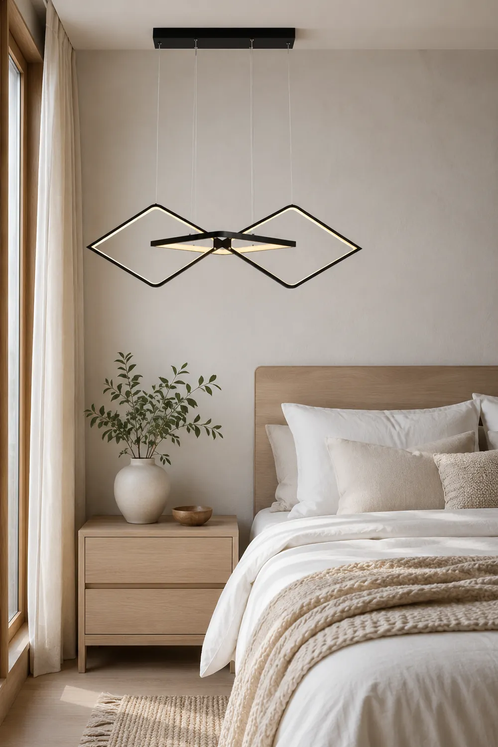Bouvet Minimalist Geometric Metal Pendant Light, Black/Gold - Lumpaz