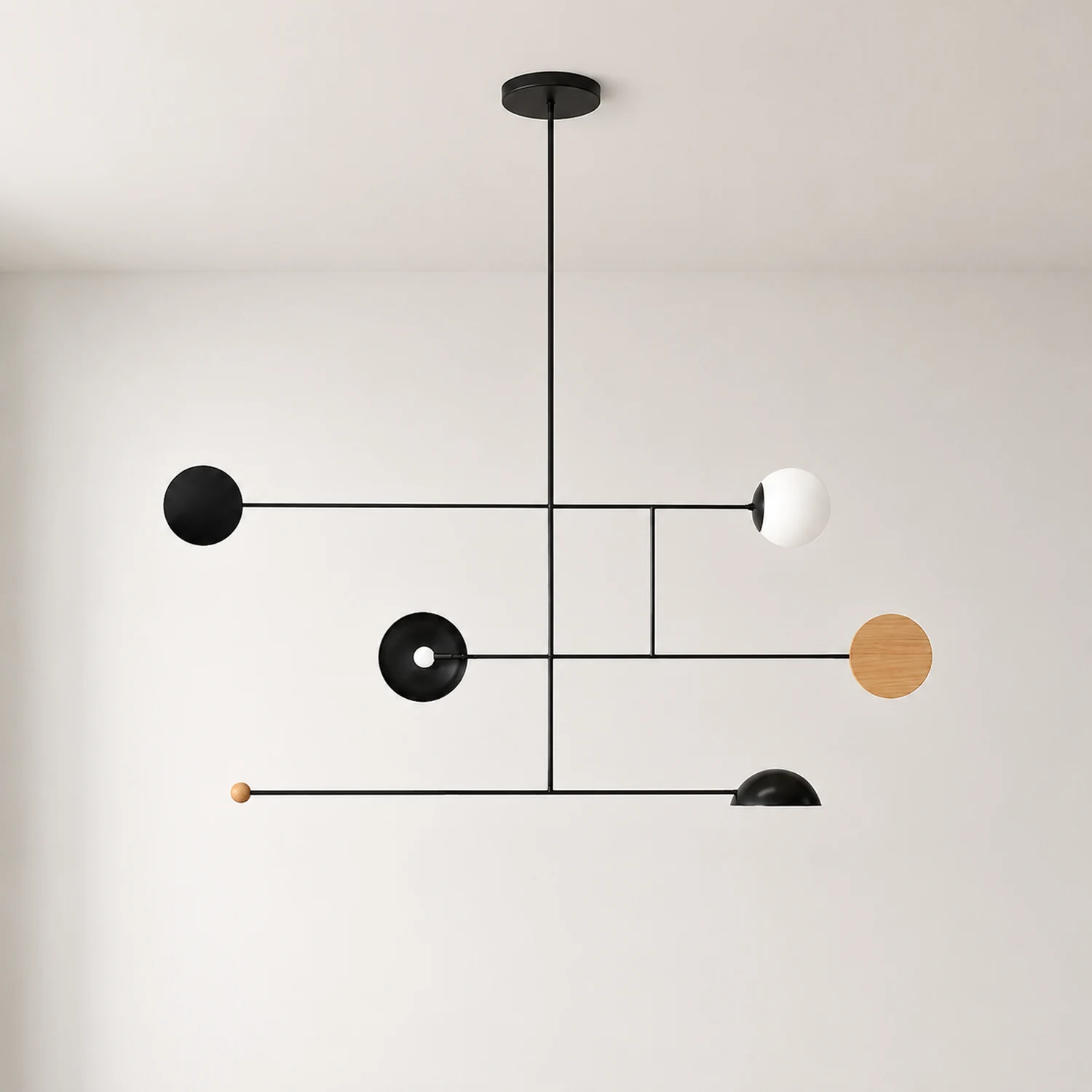 Avi Minimalist Round Metal Led Pendant Light, Living Room - Lumpaz