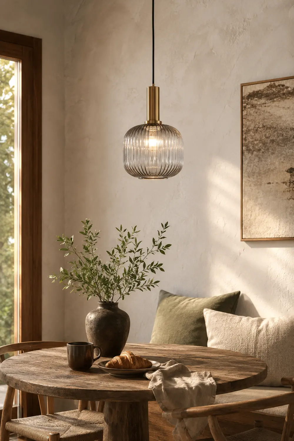 Hailie Pendant Light Crystal, Moru Glass, Cognac/Green/Gray, Kitchen Island - Lumpaz