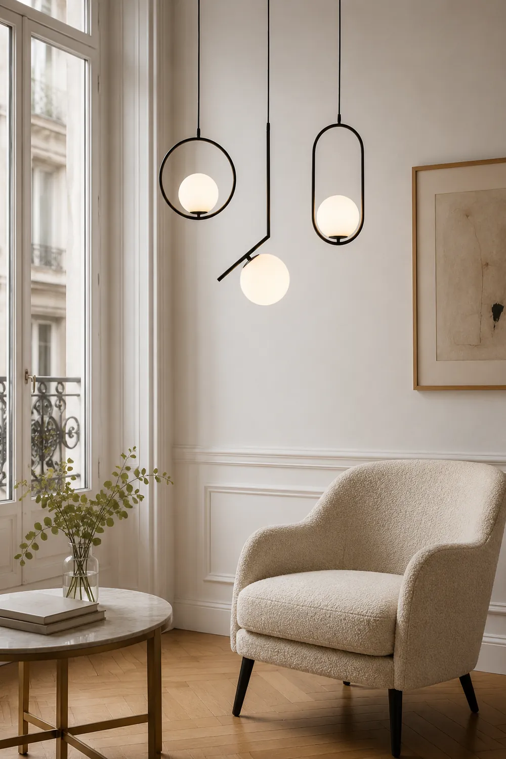 Valentina Modern Globe Metal/Glass Pendant Light, 3 Style - Lumpaz