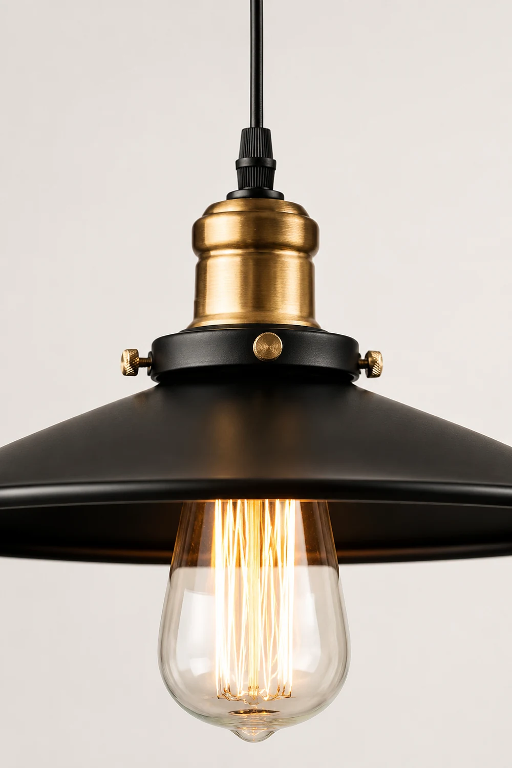 Alessio Modern Industrial Pot Metal Pendant Light, Black - Lumpaz