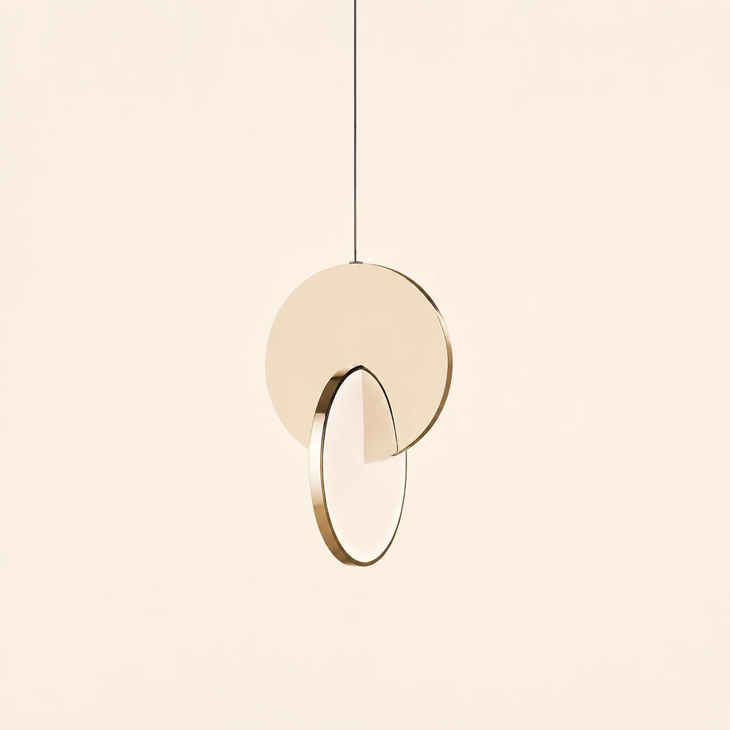 Welsh Pendant Light, Disc, Gold/Silver - Lumpaz